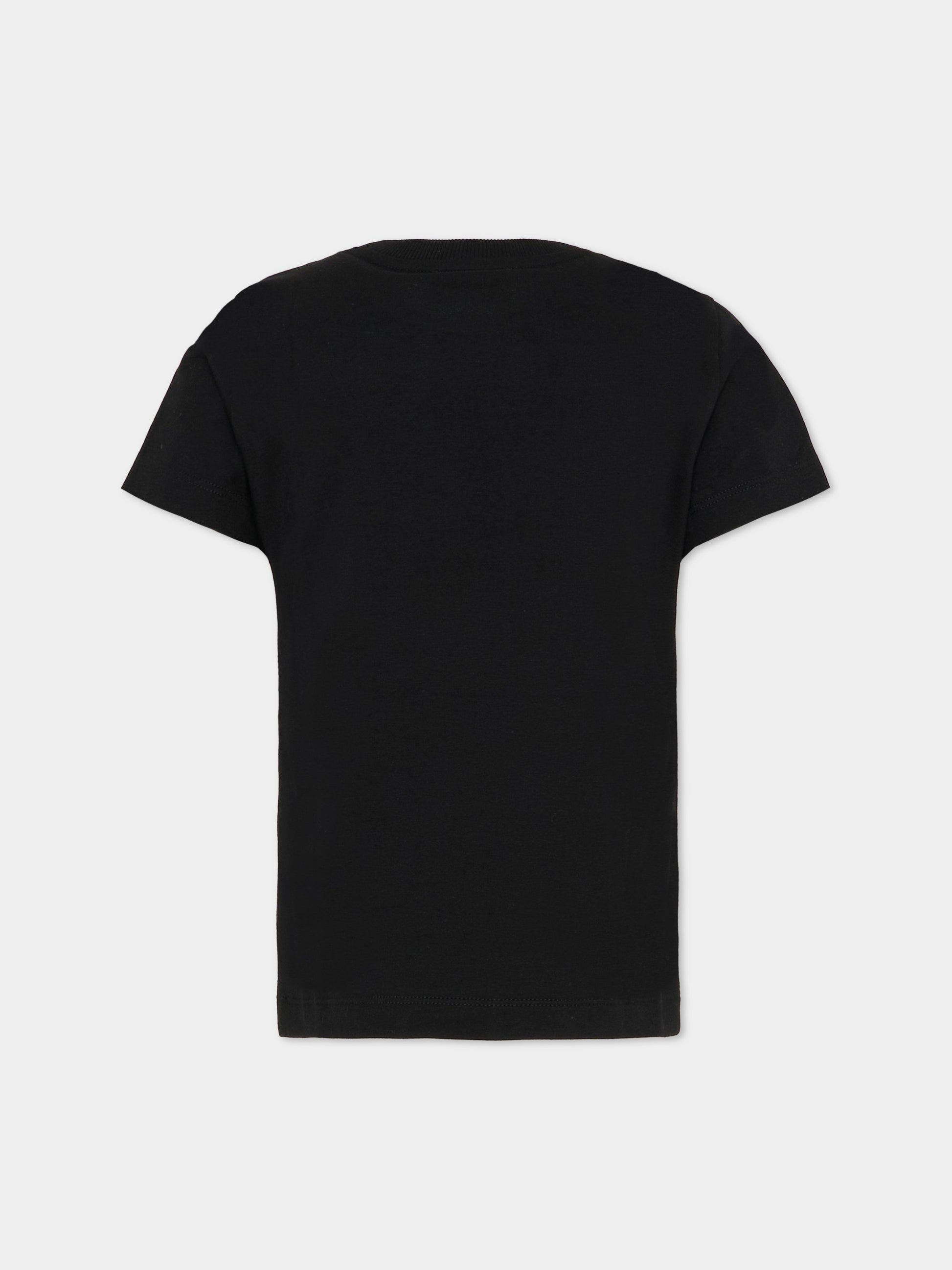 T-shirt nera per bambini con Teddy Bear,Moschino Kids,HUM05U LBA10 60100