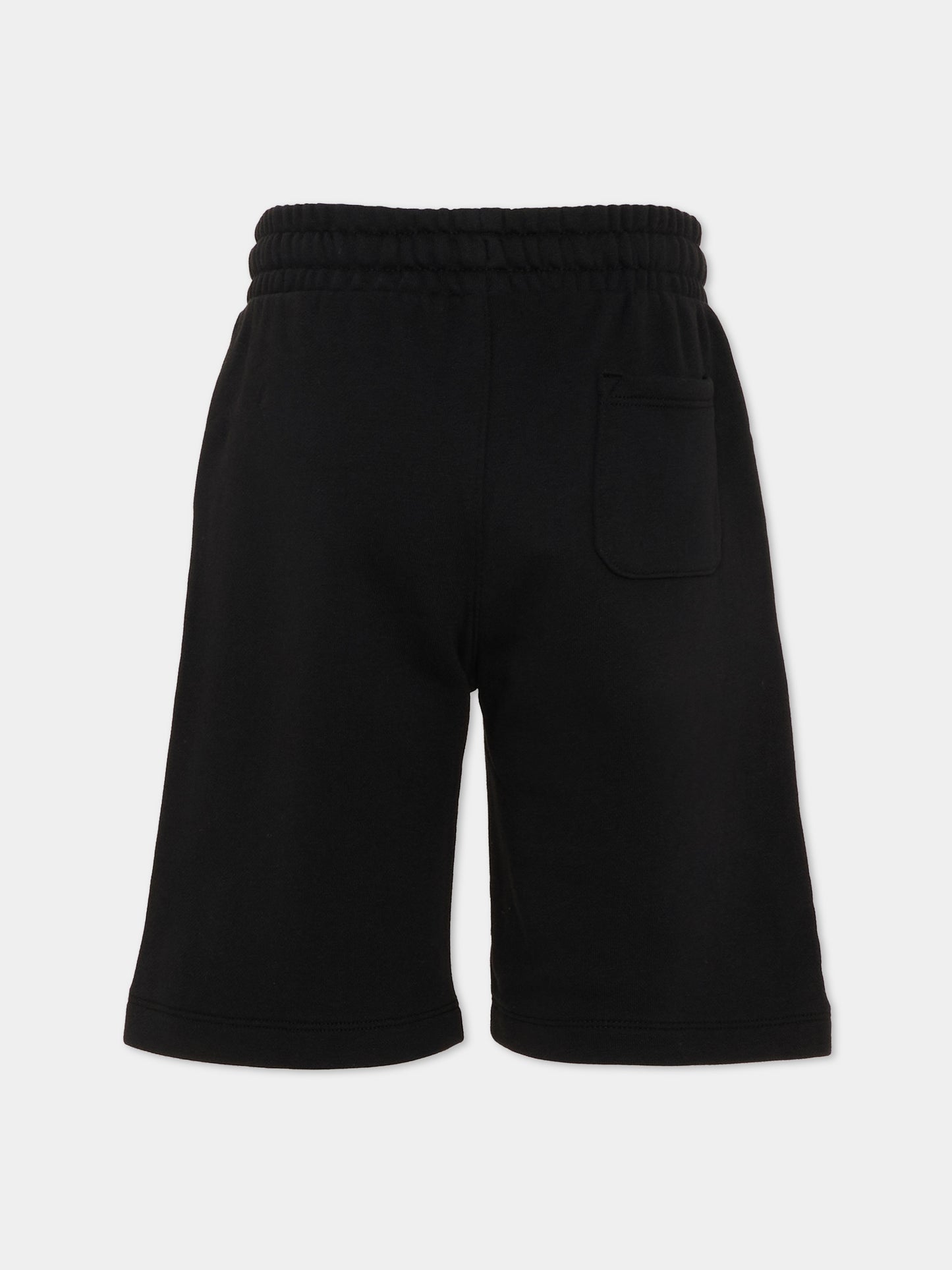 Shorts sportivi neri per bambini con Teddy Bear,Moschino Kids,HUQ02M LCA89 60100