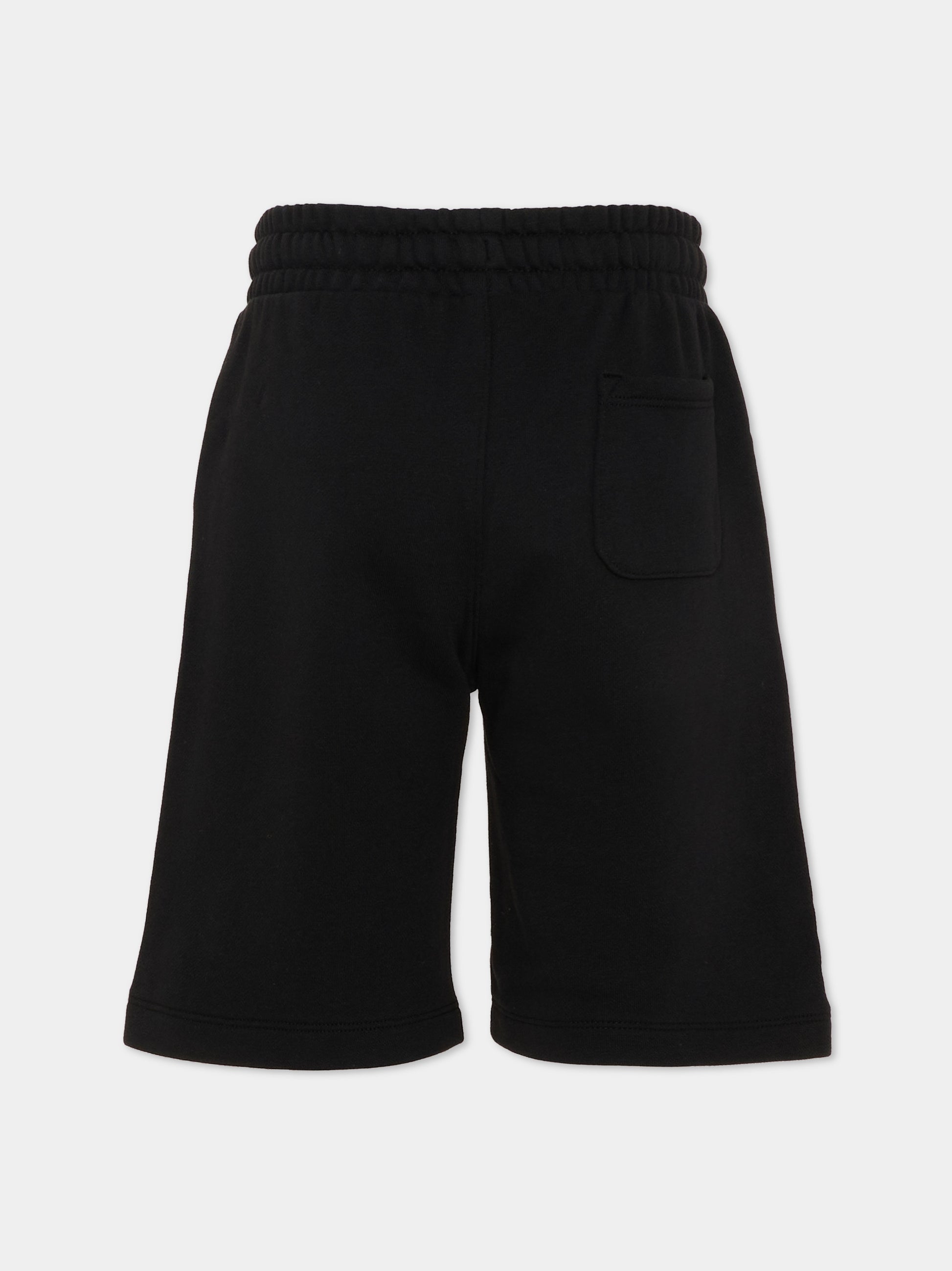 Shorts sportivi neri per bambini con Teddy Bear,Moschino Kids,HUQ02M LCA89 60100