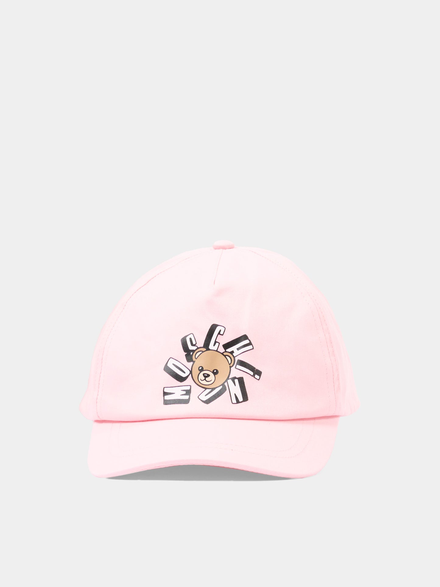 Cappello rosa per bambina con Teddy Bear,Moschino Kids,HVX01N LOA00 50209