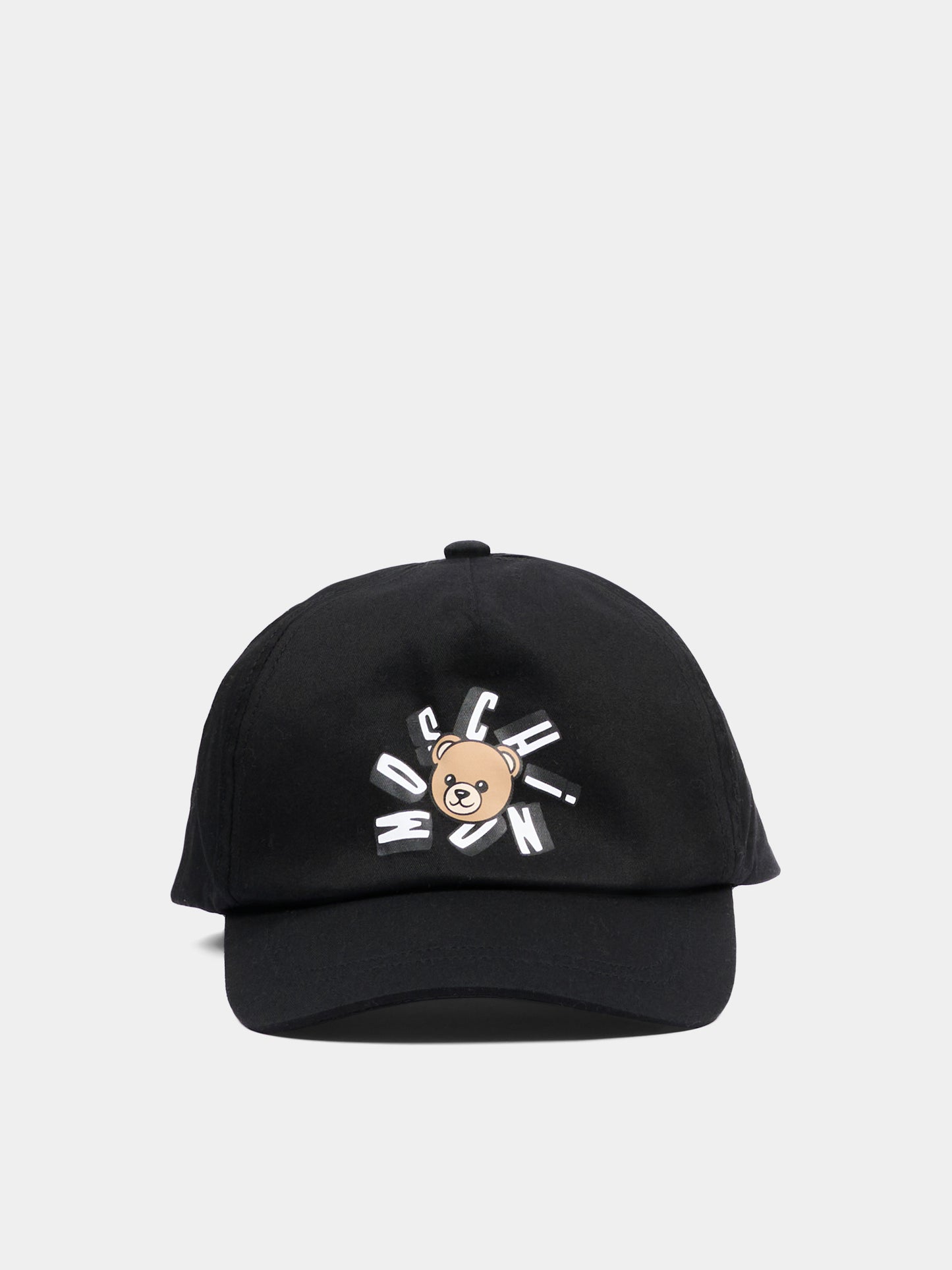 Cappello nero per bambini con Teddy Bear,Moschino Kids,HVX01N LOA00 60100