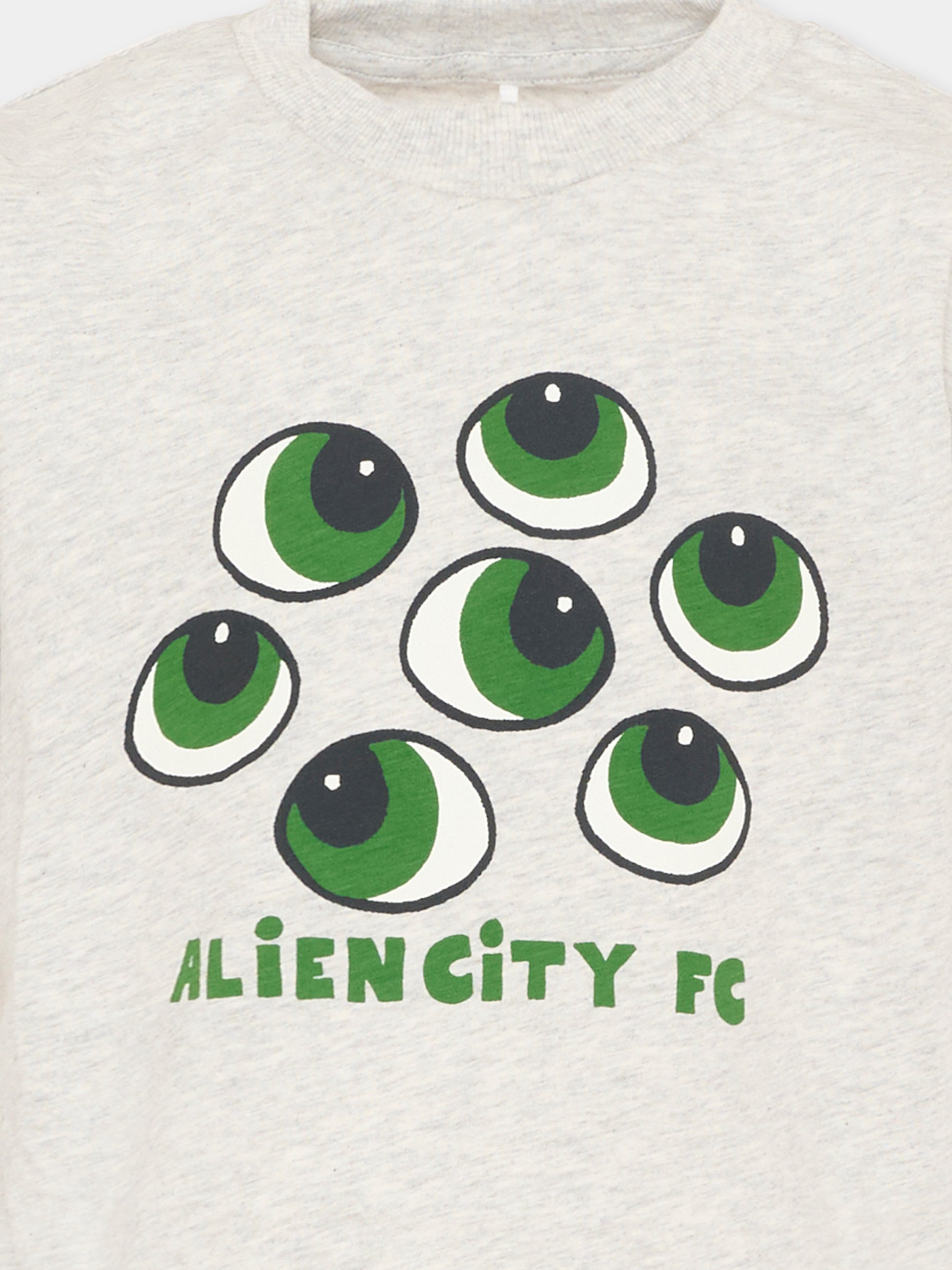 T-Shirt grigia per bambini con stampa occhi,Mini Rodini,2622013294