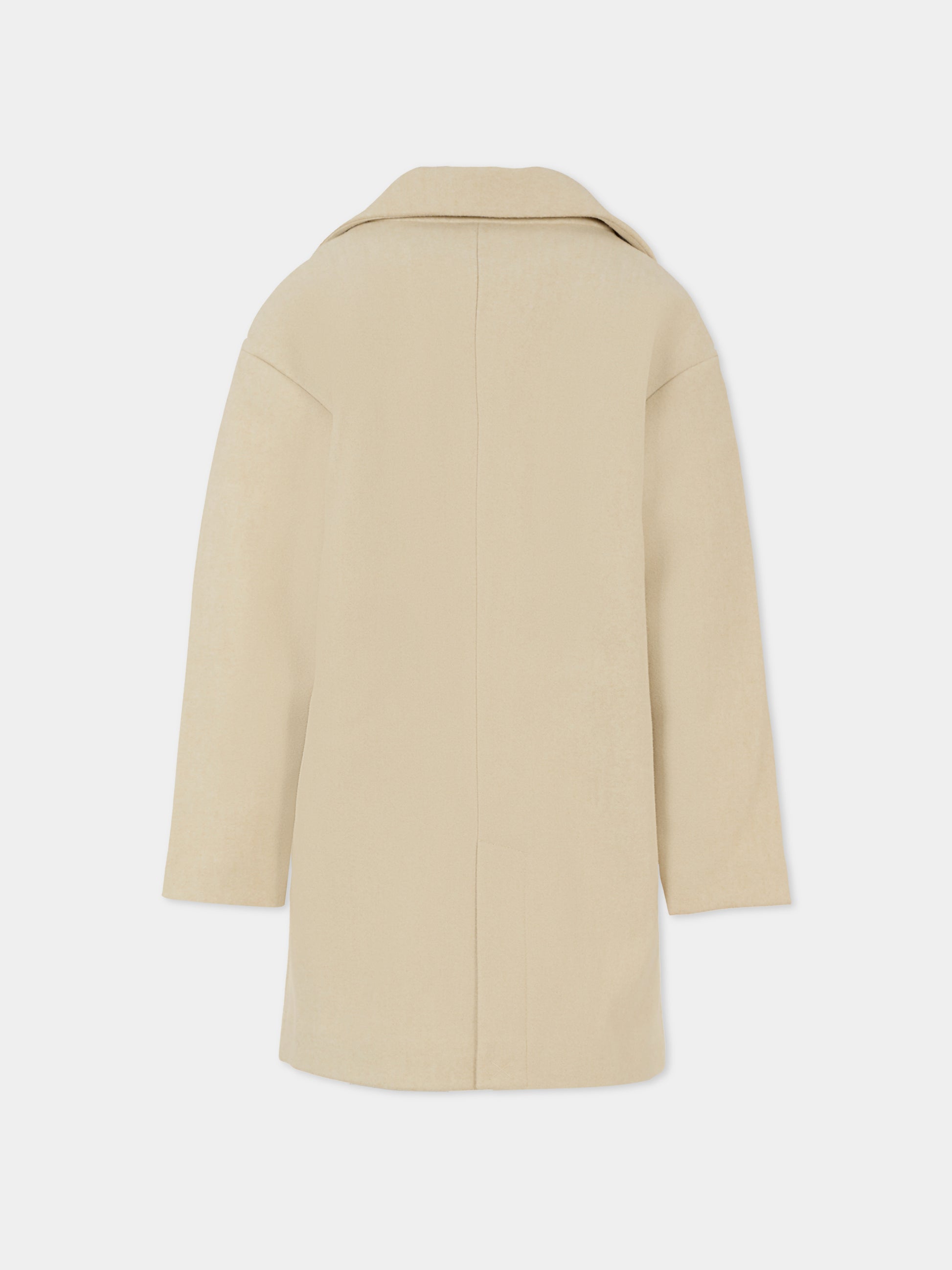 Cappotto beige per bambina con logo,Calvin Klein Kids,IG0IG02676 ADK