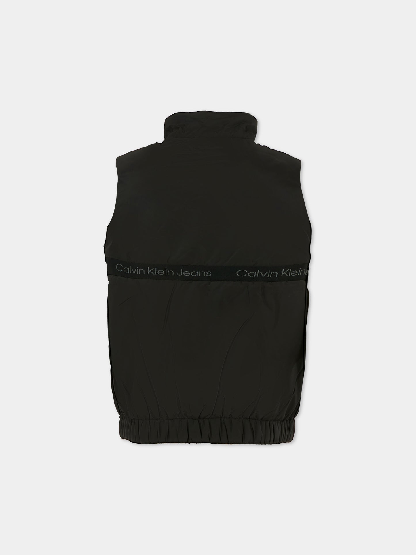 Gilet nero per bambini con logo,Calvin Klein Kids,IB0IB02282 BEH