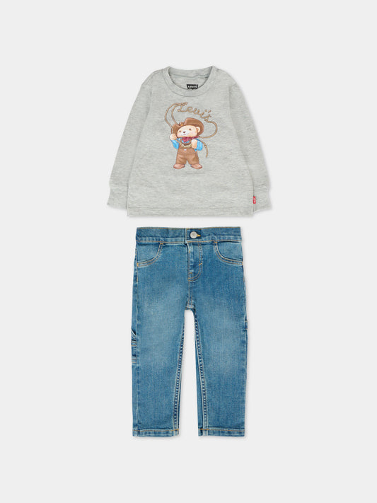 Completo multicolor per neonato con orsetto,Levi's Kids,6EL424 C87
