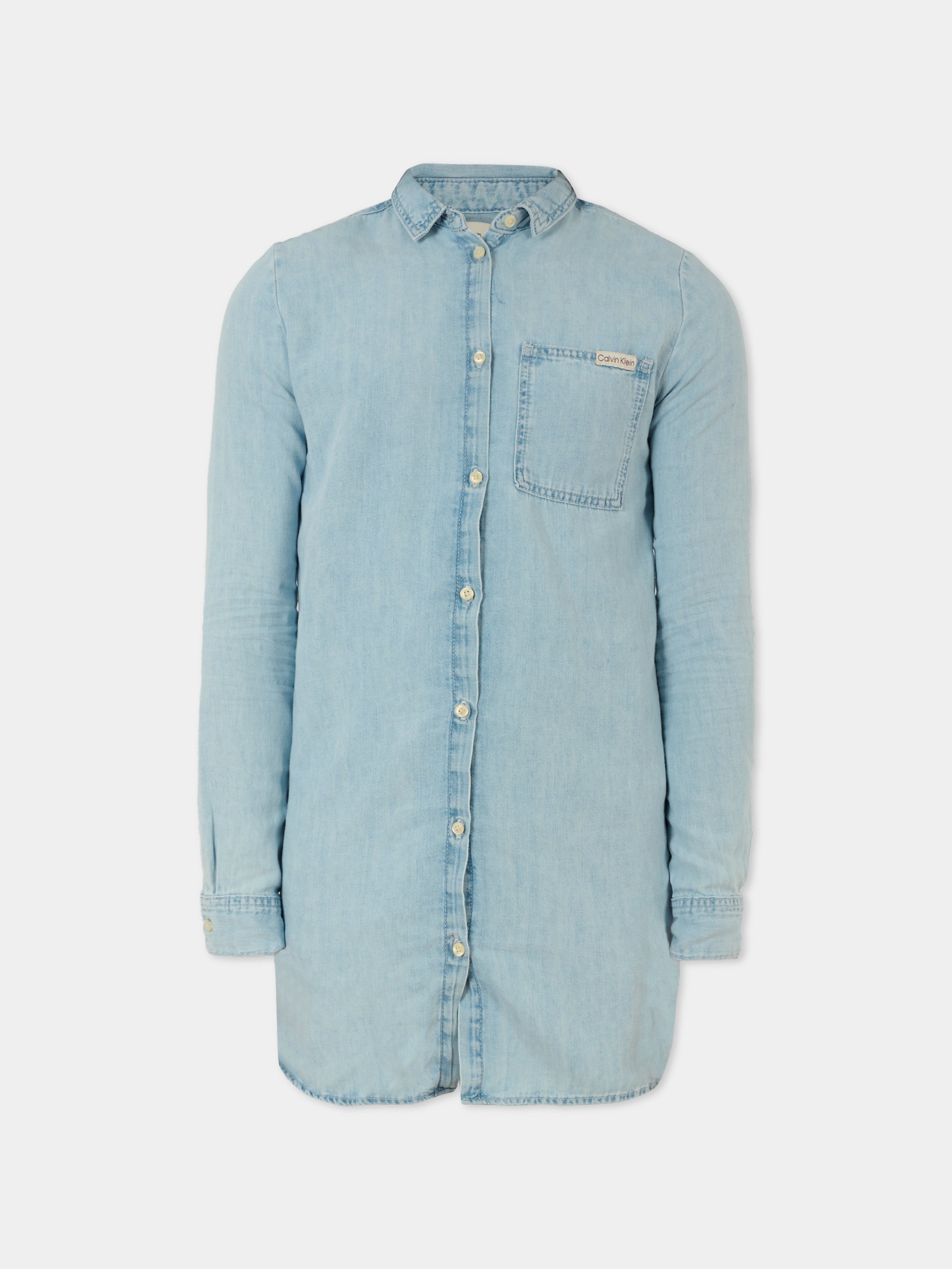 Camicia denim per bambini con logo,Calvin Klein Kids,IG0IG02940 1AA