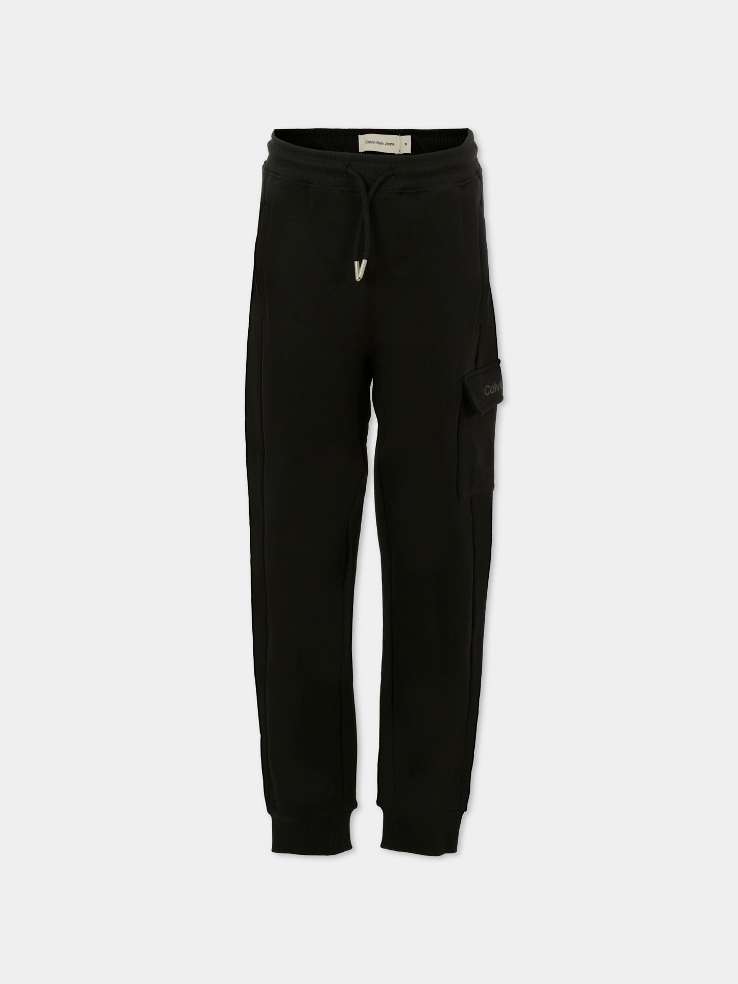 Pantaloni neri per bambini con logo,Calvin Klein Kids,IB0IB02409 BEH