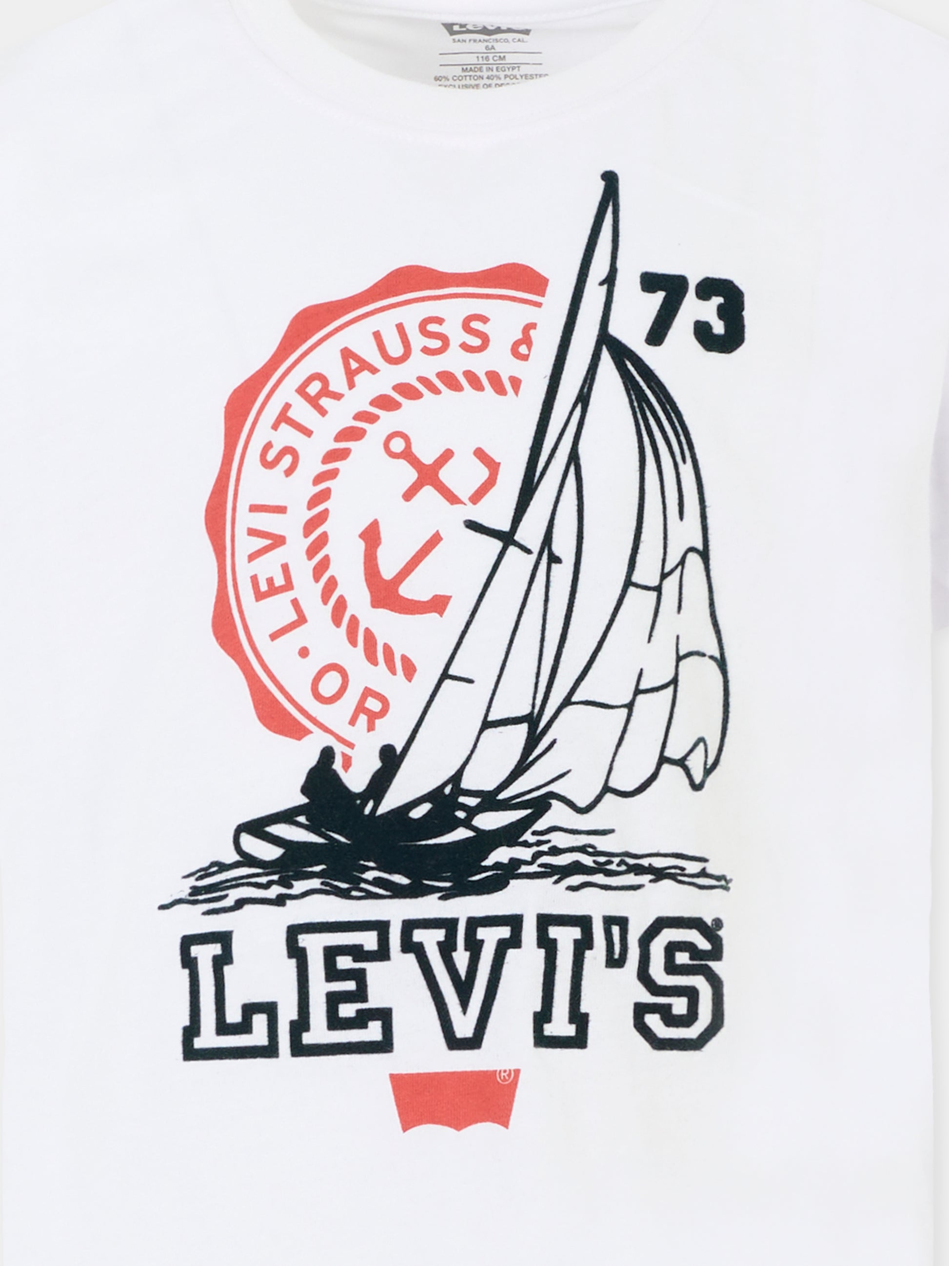 T-shirt bianca per bambino con patch,Levi's Kids,9EM281 W1T