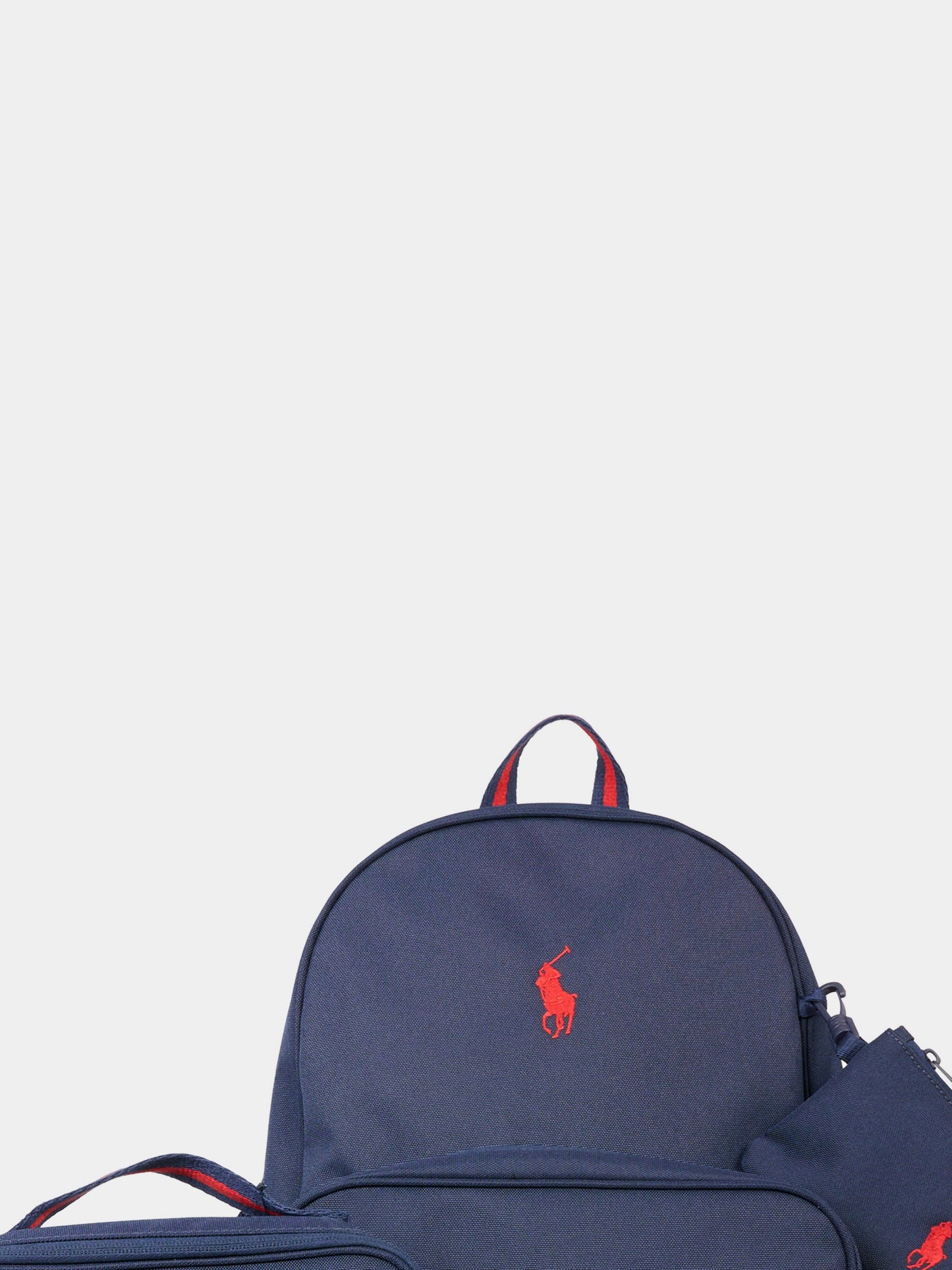 Zaino blu per bambini con cavallino,Ralph Lauren Kids,9AR077 BCV