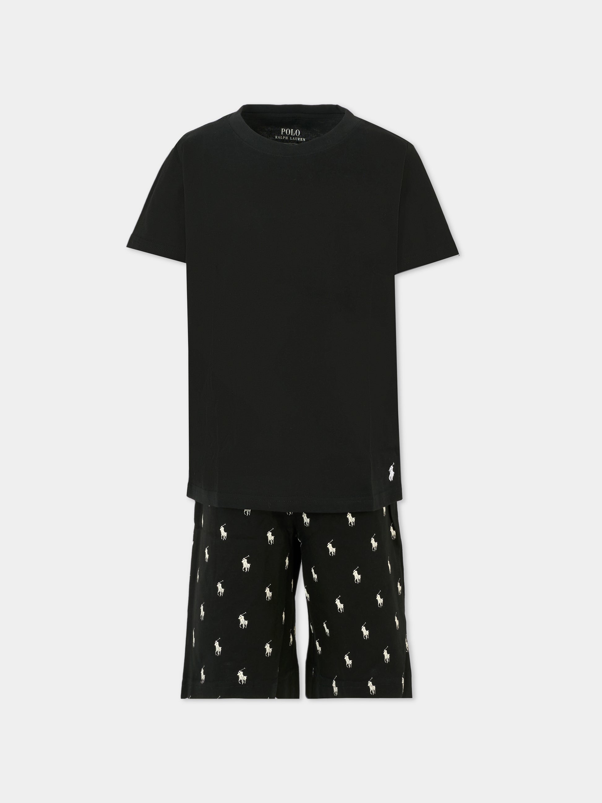 Pigiama nero per bambino con cavallino,Ralph Lauren Kids,P0250 G9O