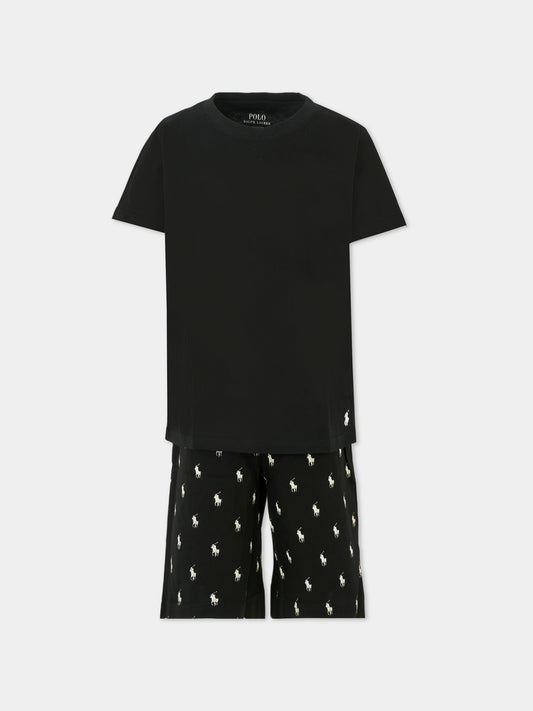 Pigiama nero per bambino con cavallino,Ralph Lauren Kids,P0250 G9O