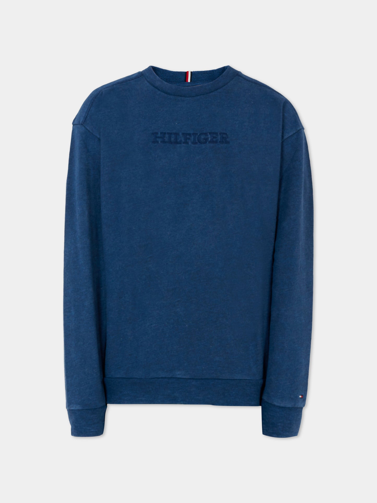 Felpa blu per bambino con logo ricamato,Tommy Hilfiger Junior,KB0KB09311 1CD