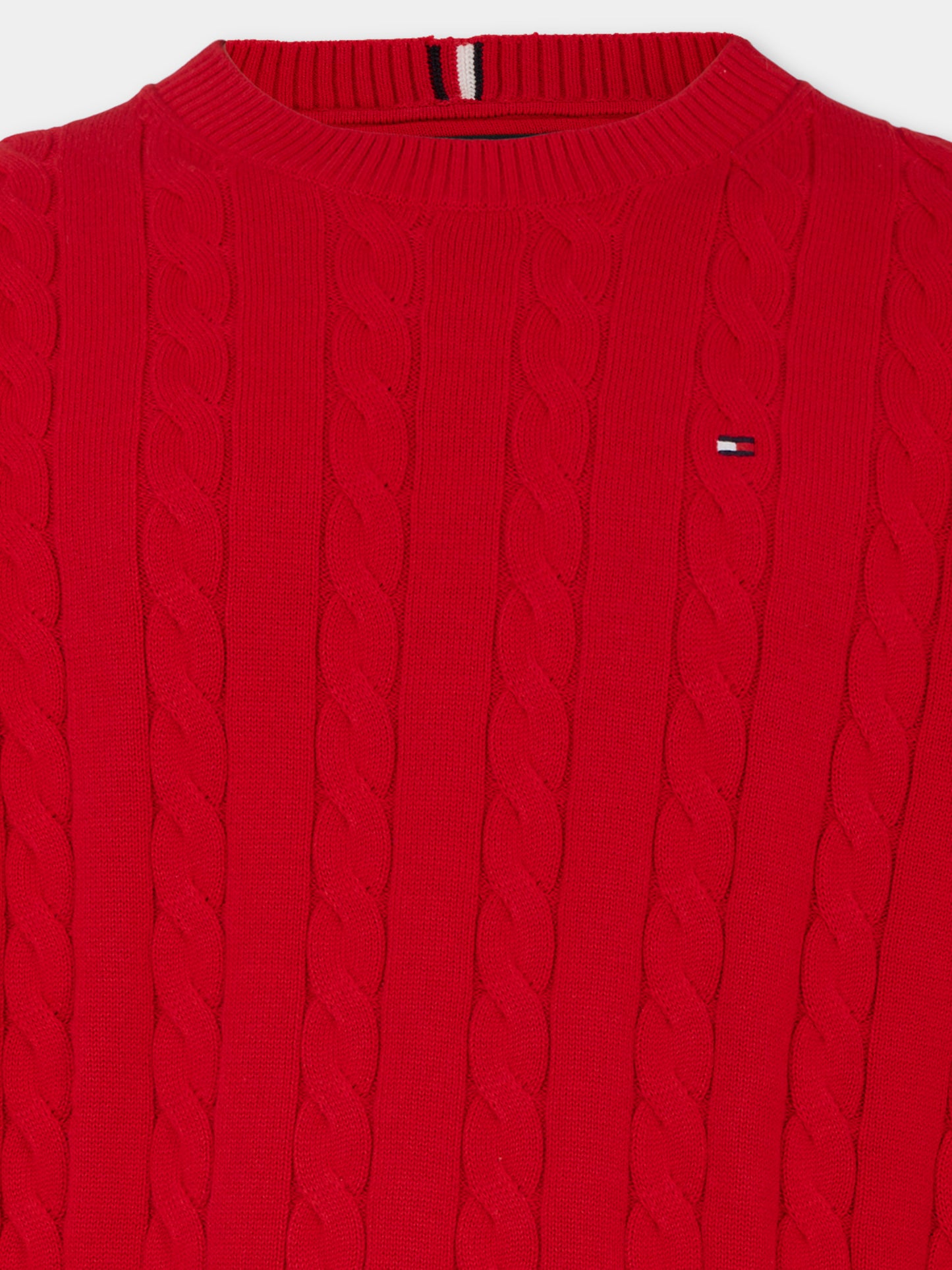 Maglione rosso per bambino con bandierina,Tommy Hilfiger Junior,KB0KB09348 XLG