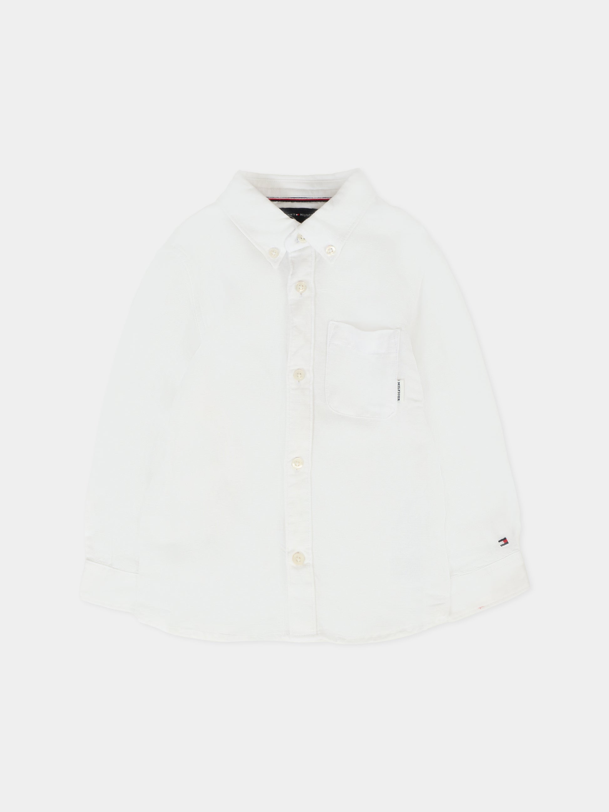 Camicia bianca per neonato con bandierina,Tommy Hilfiger Junior,KB0KB09550 YBR