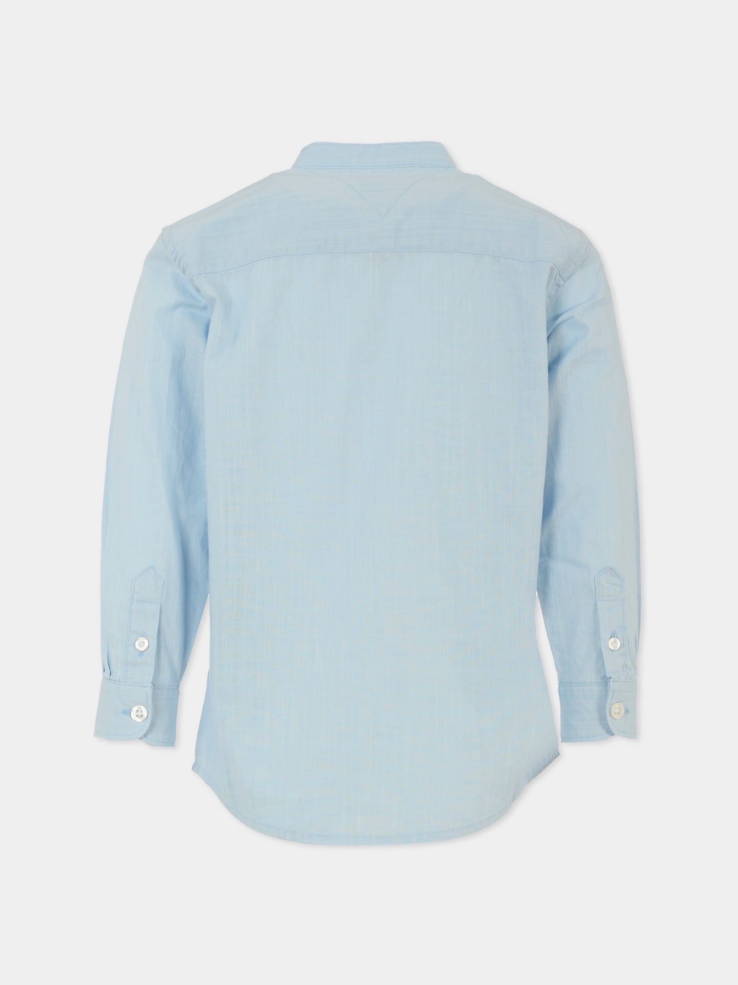 Camicia bianca per bambino con bandierina,Tommy Hilfiger Junior,KB0KB09557 C1O