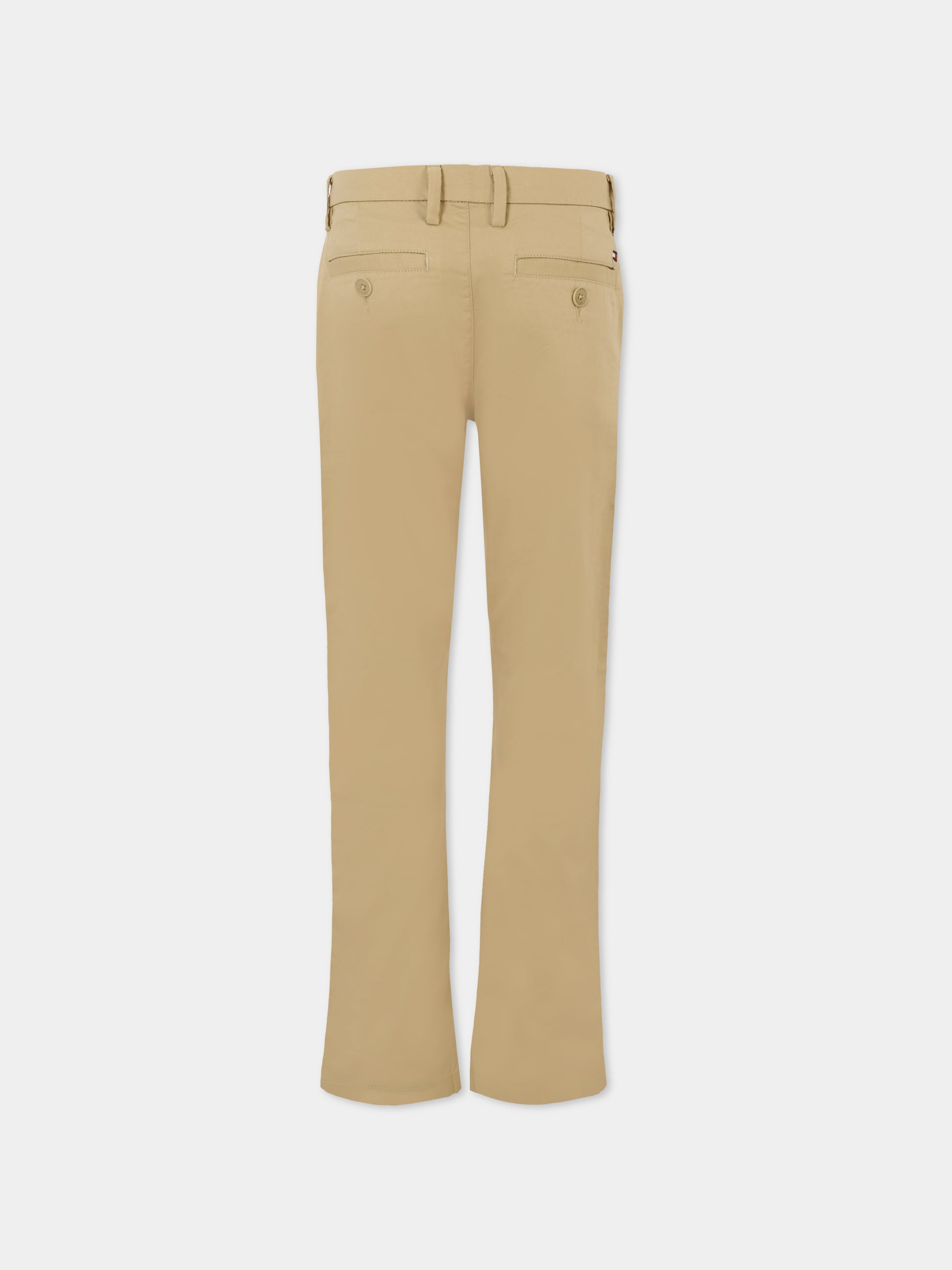Pantaloni beige per bambino con bandierina,Tommy Hilfiger Junior,KB0KB09638 RBT