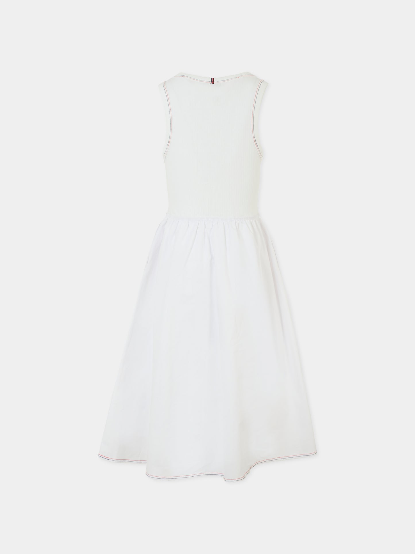 Vestito bianco per bambina con bandierina,Tommy Hilfiger Junior,KG0KG08474 YBR