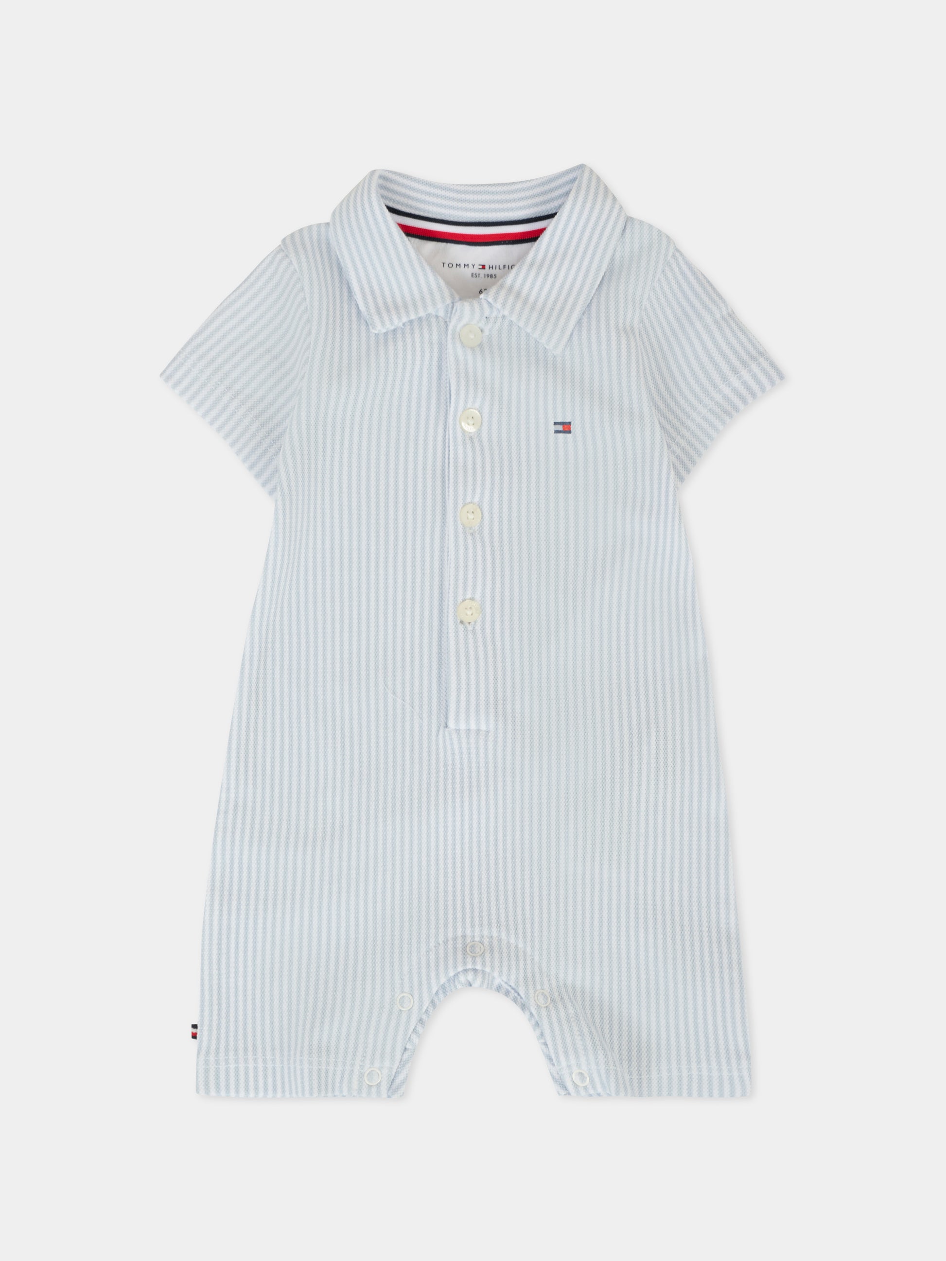 Pagliaccetto azzurro per neonato con bandierina,Tommy Hilfiger Junior,KN0KN02044 C1O