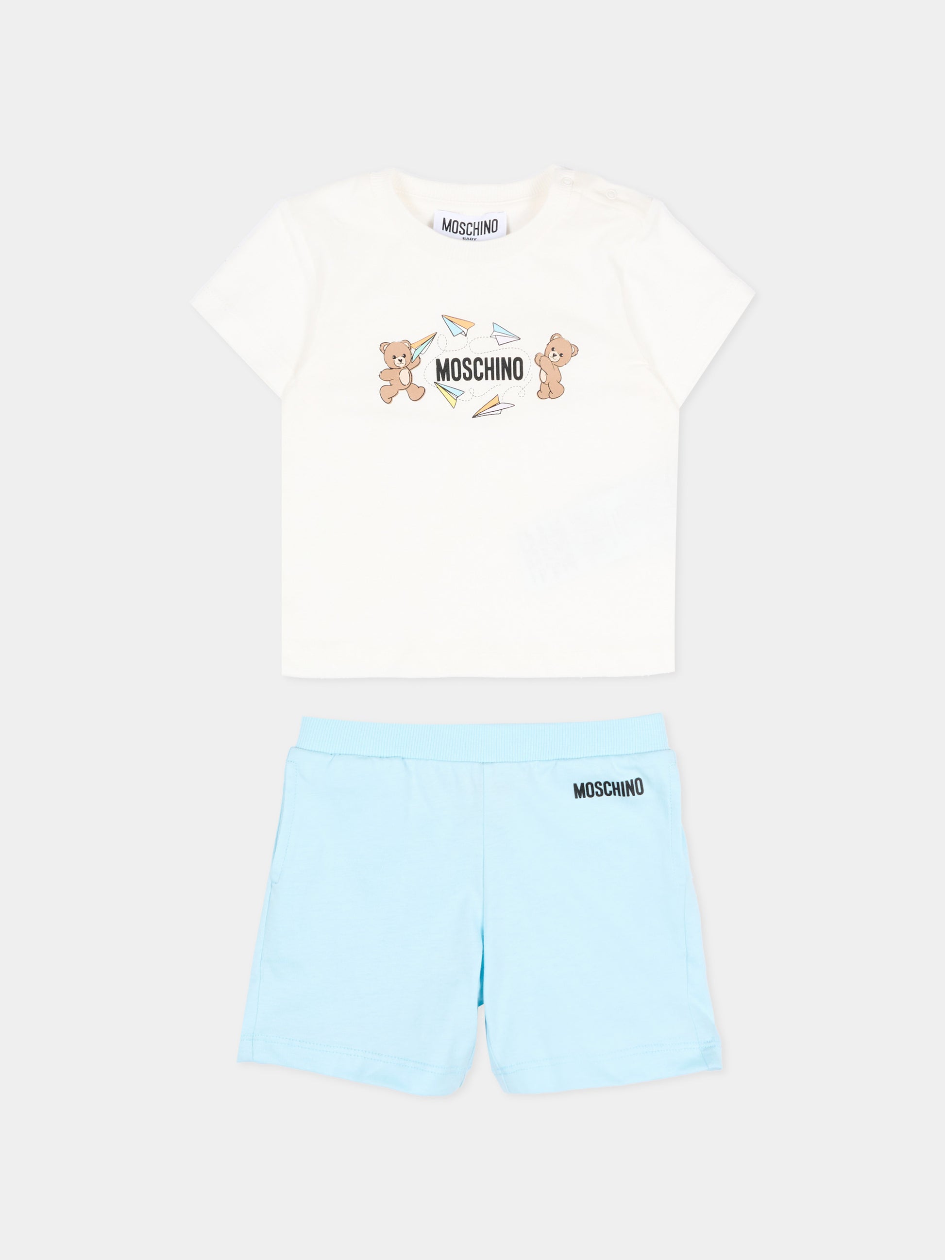 Completo sportivo multicolor per neonato con Teddy Bear,Moschino Kids,M5G00M LAA01 84325