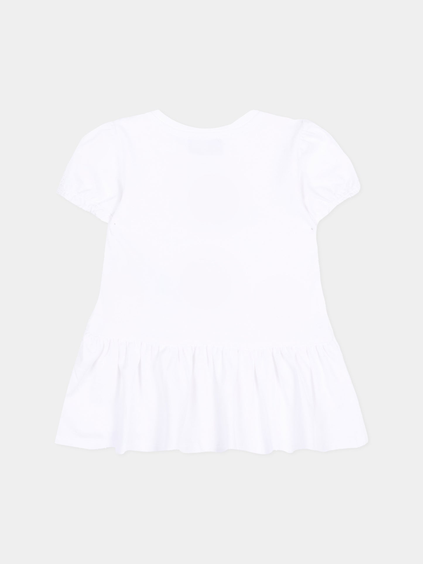 Vestito bianco per neonata con logo e Teddy Bear,Moschino Kids,MAV0C7 LBA00 10101