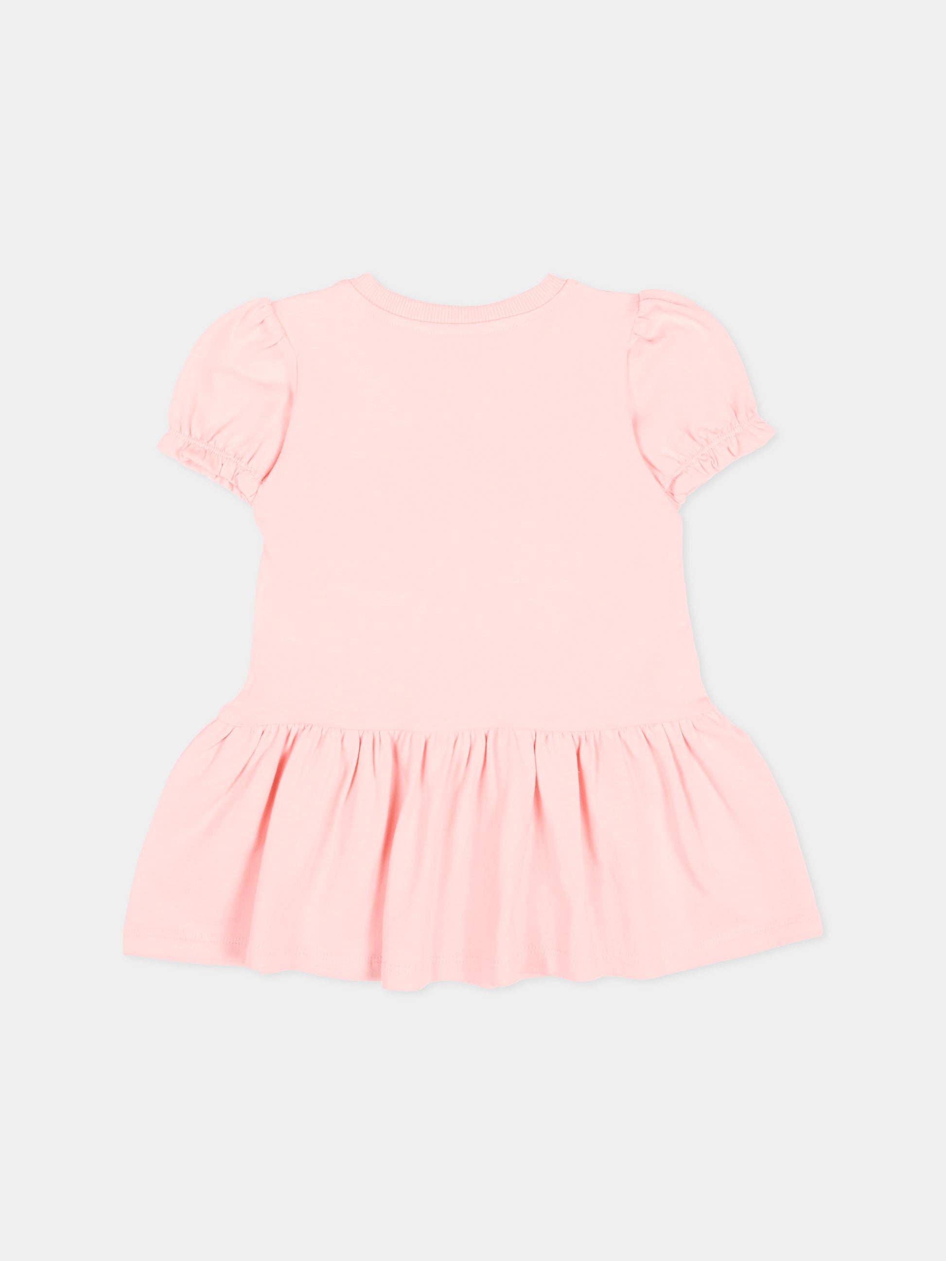 Vestito rosa per neonata con logo e Teddy Bear,Moschino Kids,MAV0C7 LBA00 50209