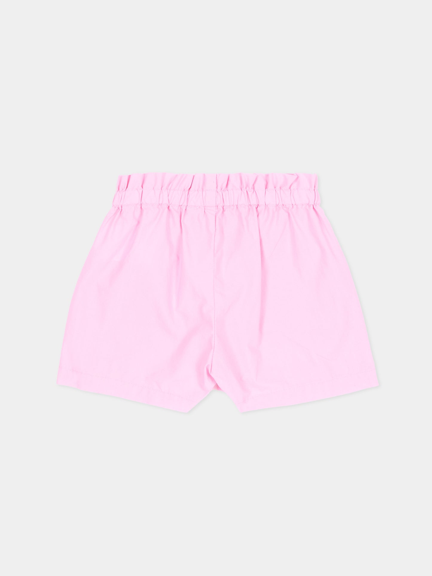 Shorts sportivi rosa per neonata con Teddy Bear,Moschino Kids,MDQ00F LLA10 51473