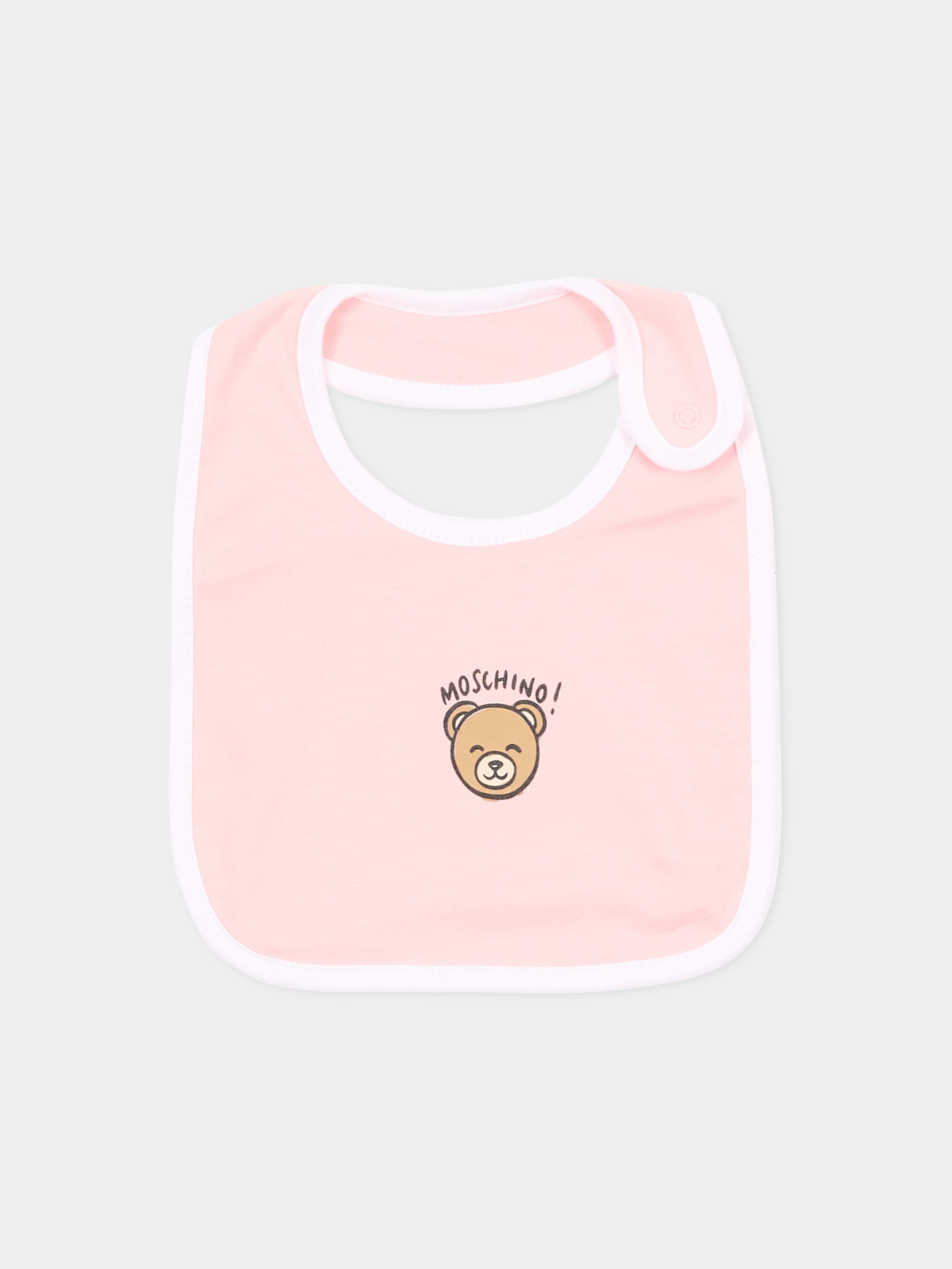 Set bavaglini multicolor per neonati con Teddy Bear,Moschino Kids,MMY062 LAB5A 83681