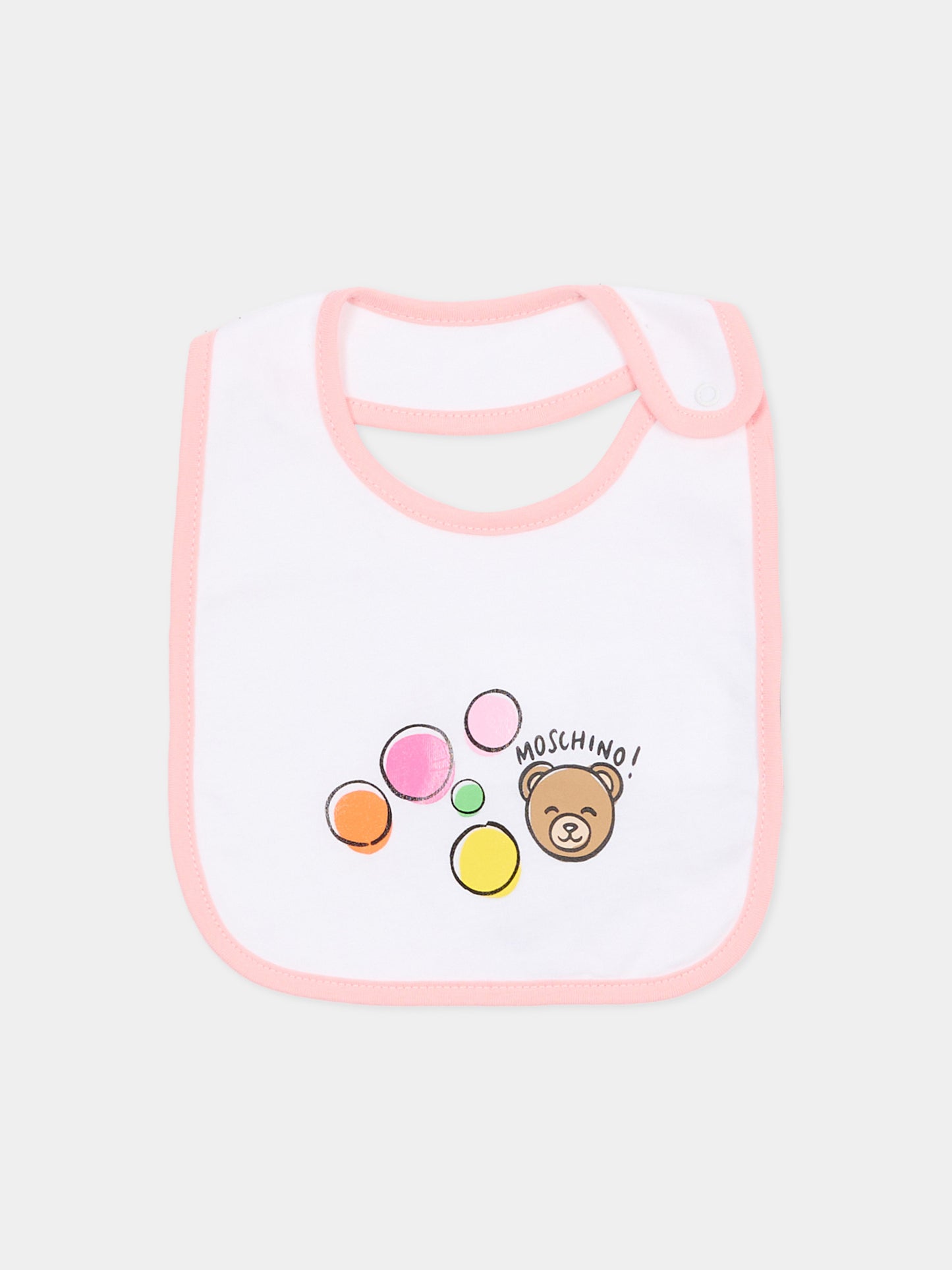 Set bavaglini multicolor per neonati con Teddy Bear,Moschino Kids,MMY062 LAB5A 83681