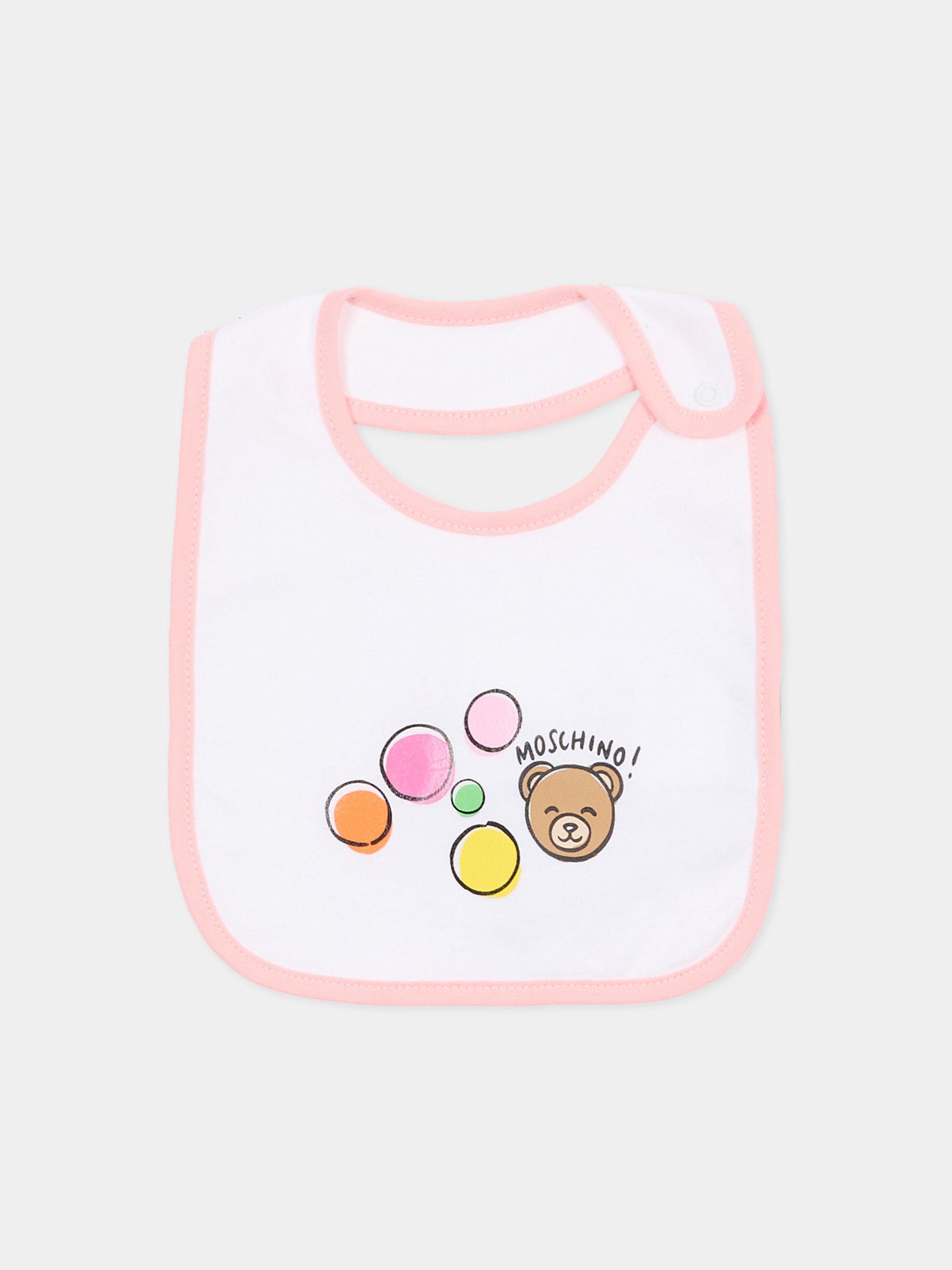 Set bavaglini multicolor per neonati con Teddy Bear,Moschino Kids,MMY062 LAB5A 83681