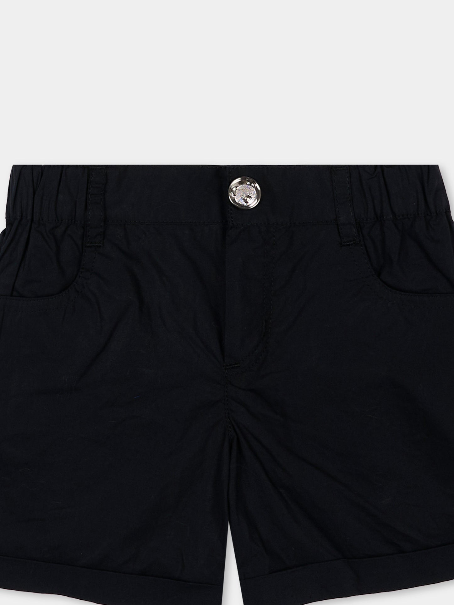 Shorts neri per neonati con logo,Moschino Kids,MNQ00R LLA10 60100