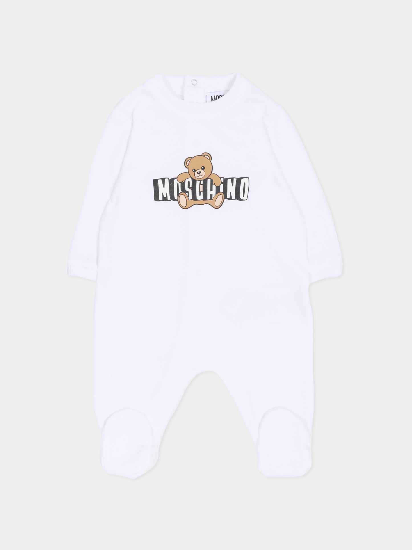 Set tutine bianco per neonati con Teddy Bear,Moschino Kids,MOY03I LCA19 10101