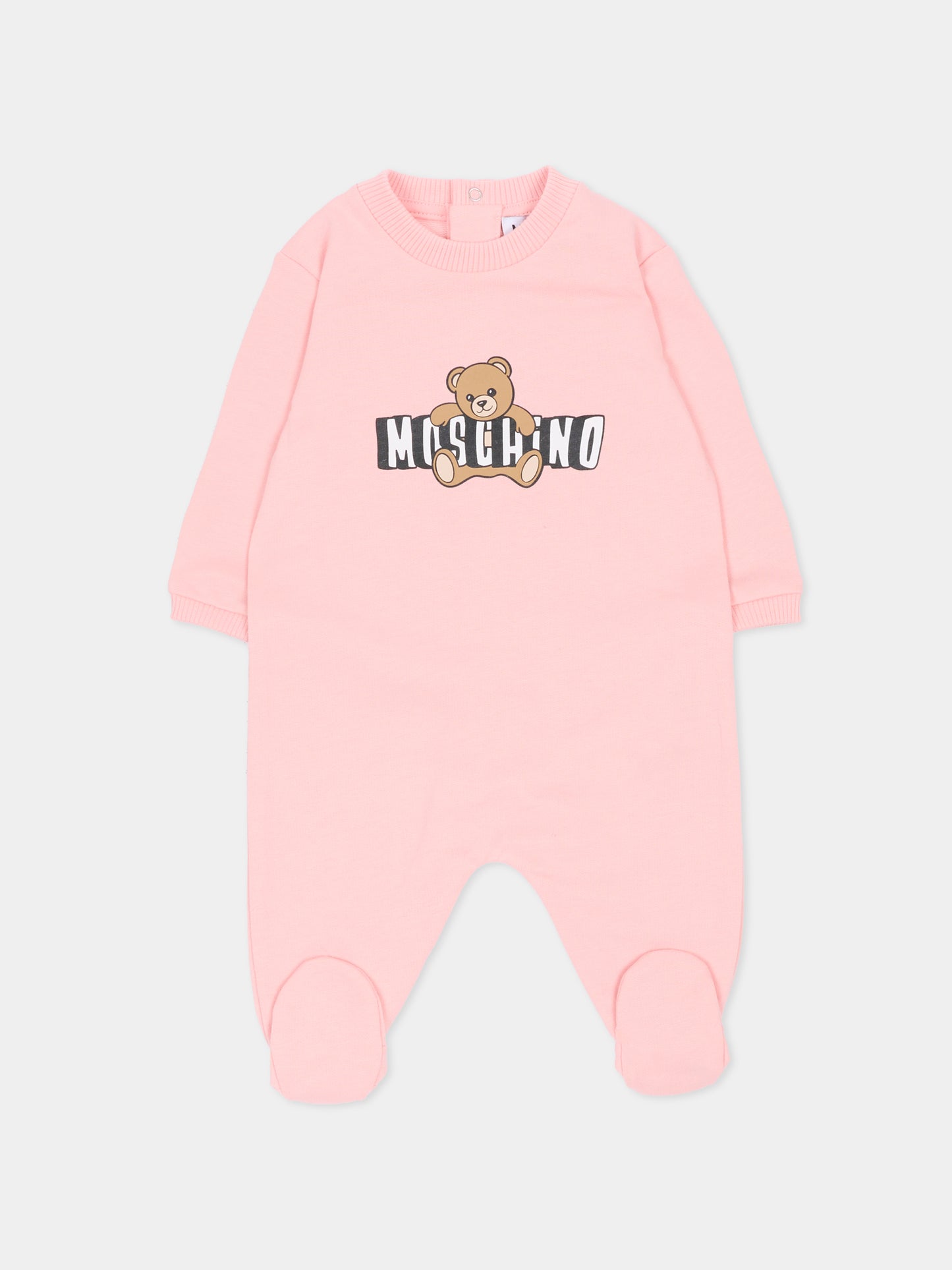 Set tutine rosa per neonata con Teddy Bear,Moschino Kids,MOY03I LCA19 50209