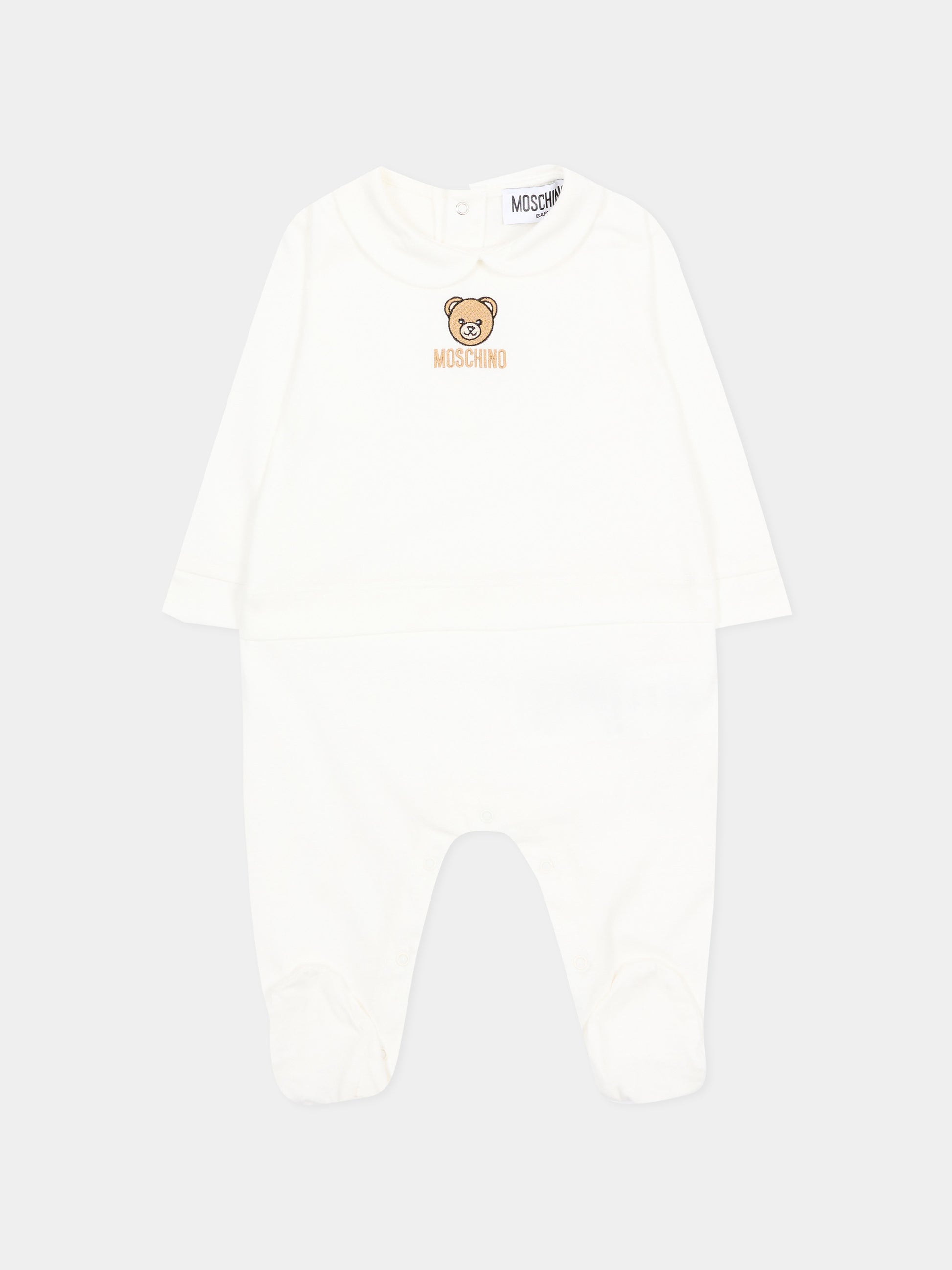 Tutina bianca con teddy bear per neonati,Moschino Kids,MOY06Z LAA23 10063