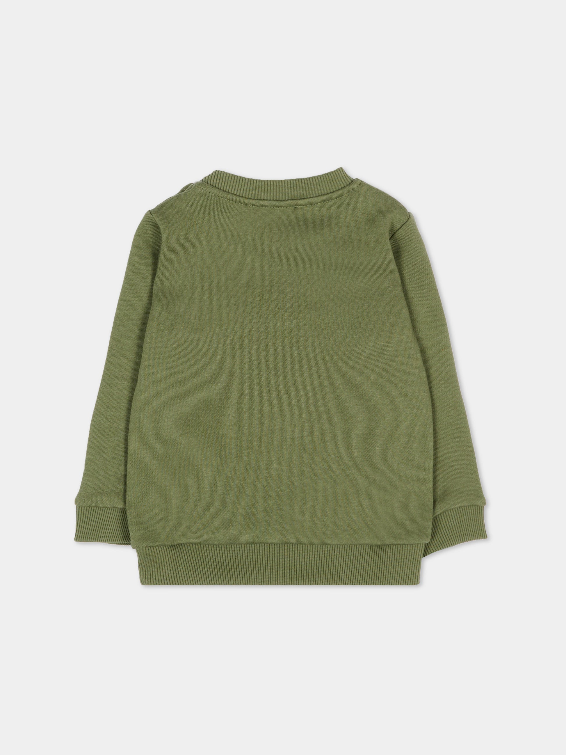 Felpa verde per neonato con Teddy Bear,Moschino Kids,MTF060 LCA89 30037