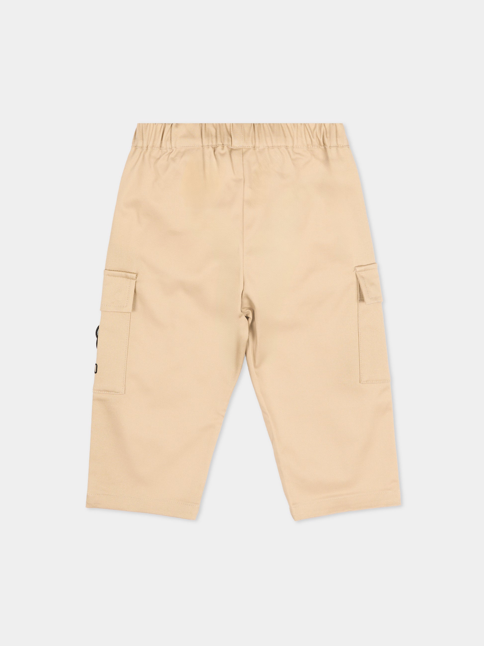 Pantalone beige per neonati con Teddy Bear,Moschino Kids,MUP05R LPA01 20829