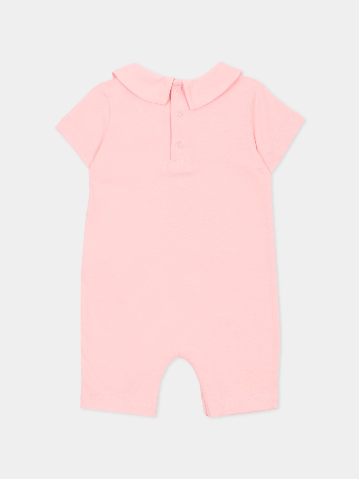 Pagliaccetto rosa per neonata con Teddy Bear e bolle di sapone,Moschino Kids,MUT04M LAA03 50209