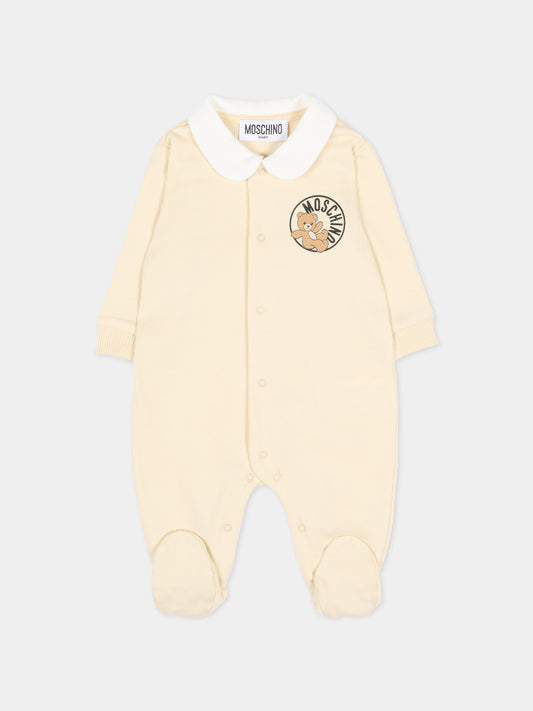 Tutina beige per neonati con Teddy Bear,Moschino Kids,MUT04S LCA19 20404