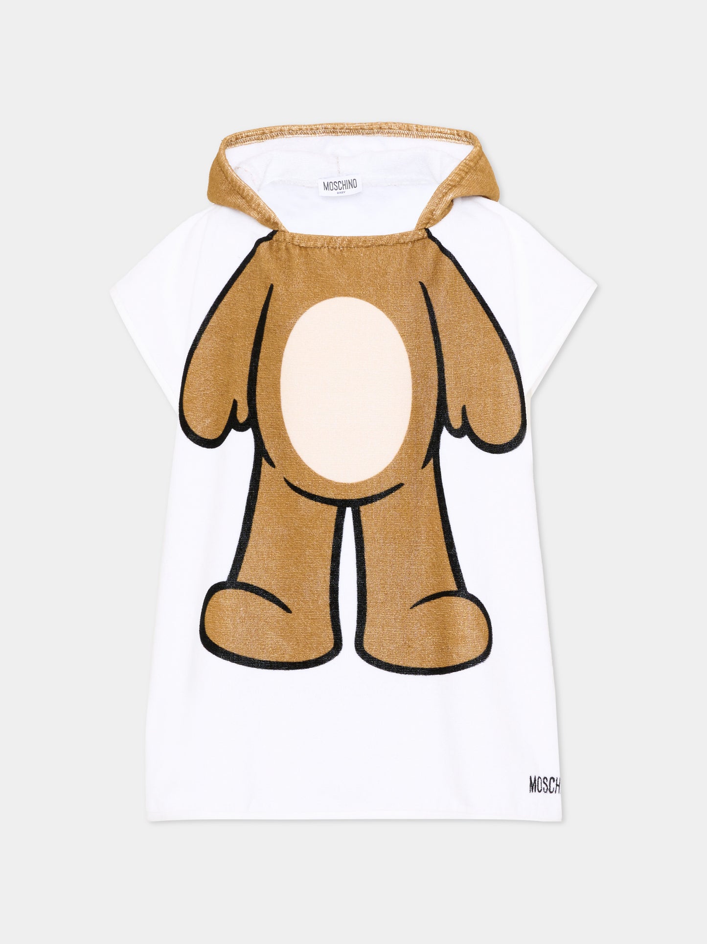 Accappatoio multicolor per neonati con Teddy Bear,Moschino Kids,MUX05O LGA24 10101