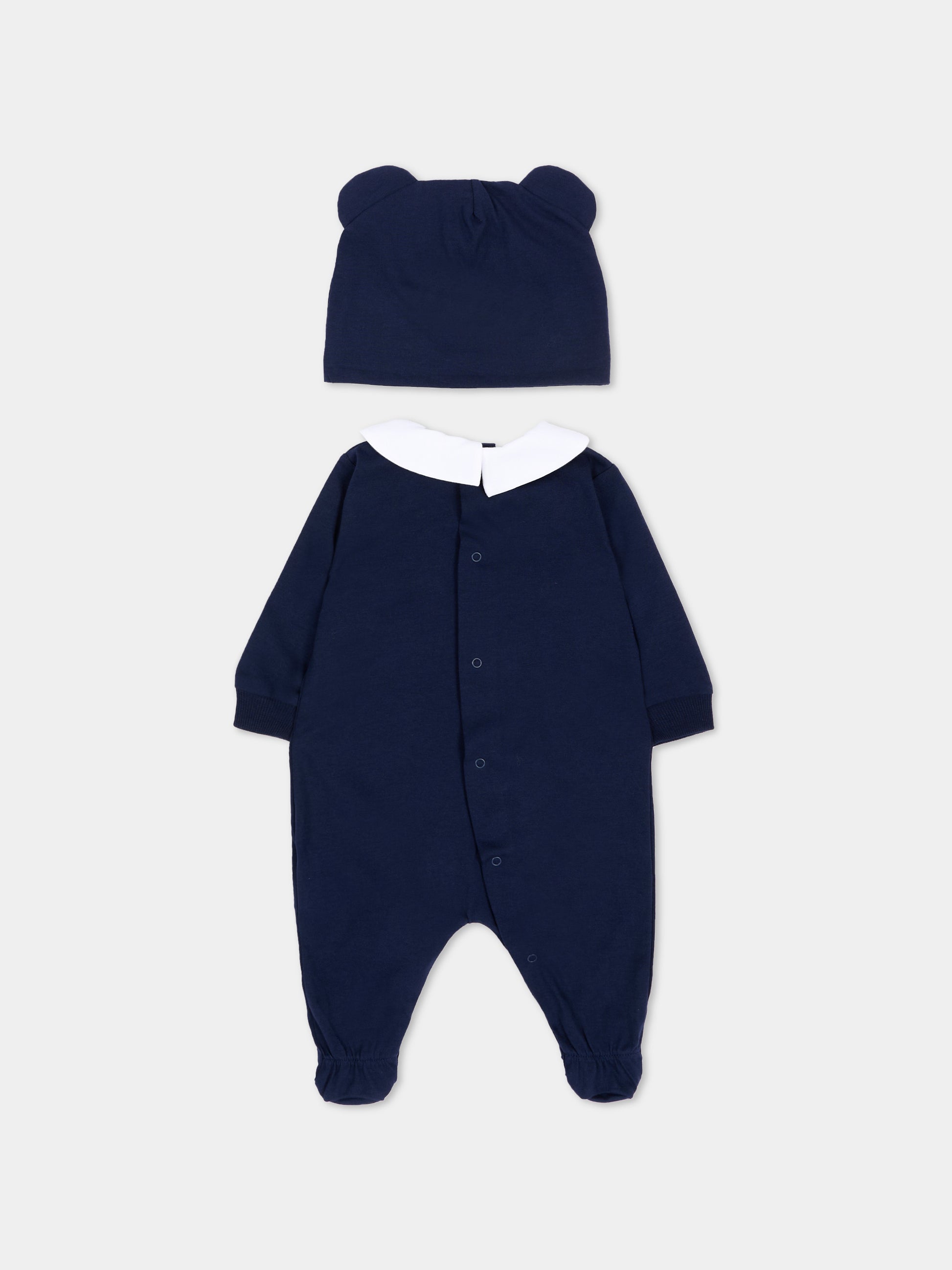 Set tutina blu per neonati con Teddy Bear,Moschino Kids,MUY094 LAA02 40016