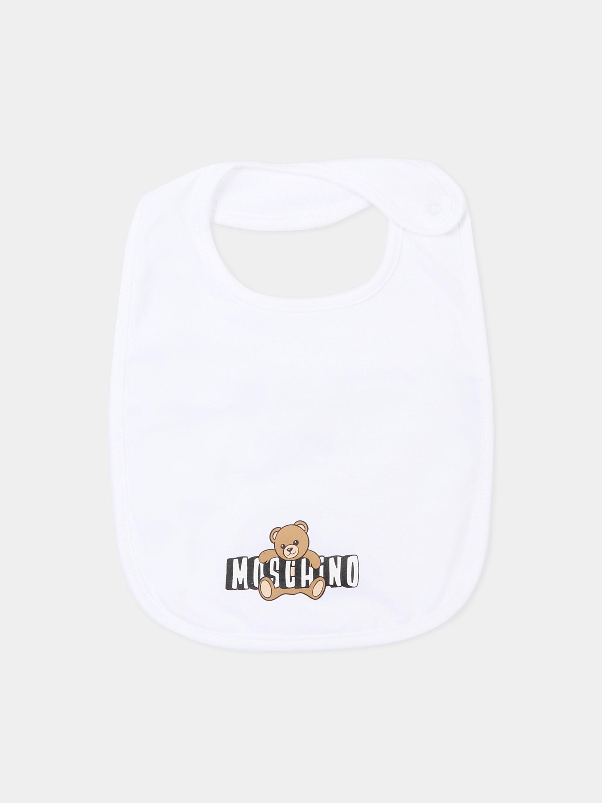 Set accessori bianco per neonati logo teddy,Moschino Kids,MUY095 LCA19 10101