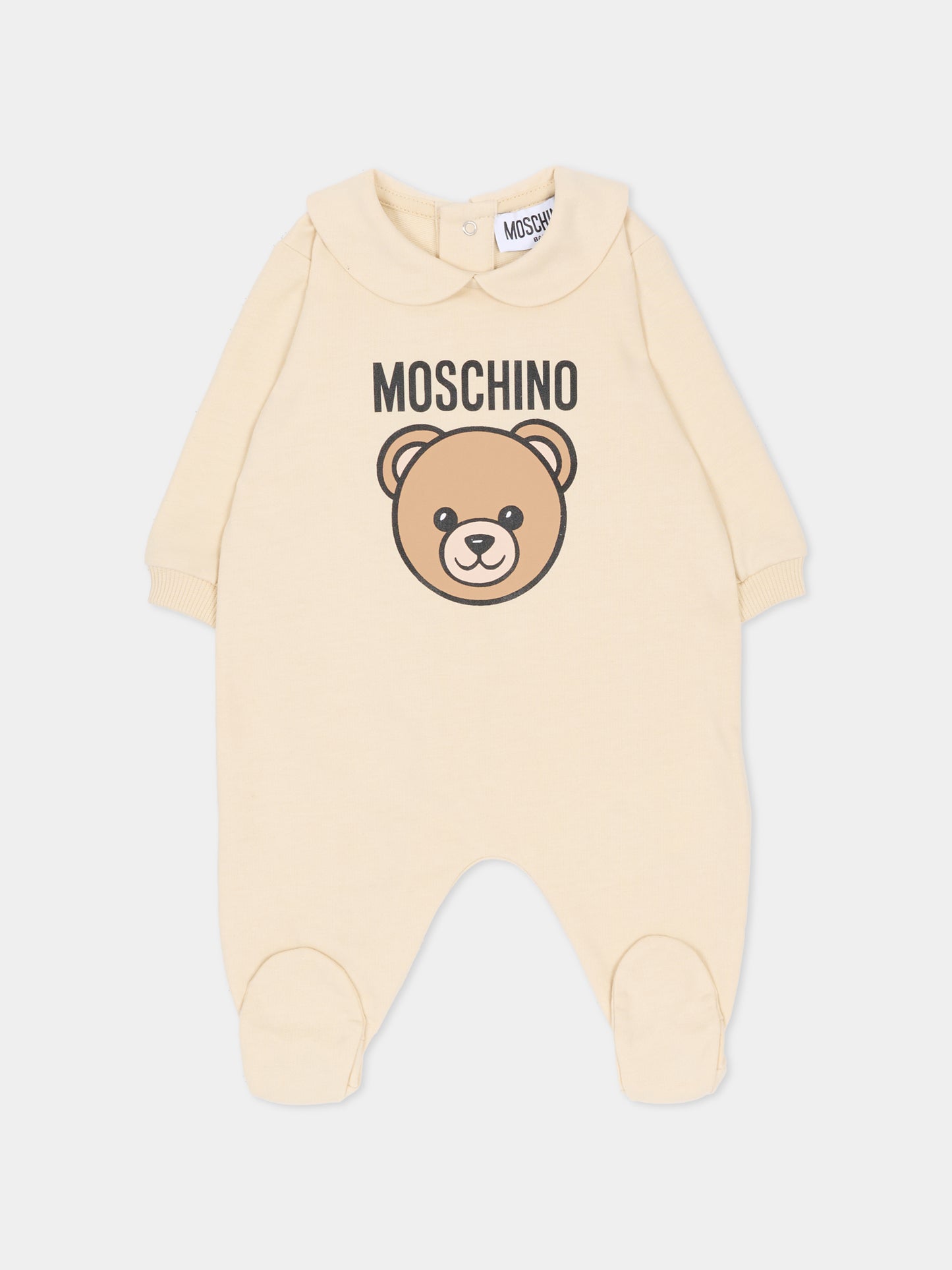 Set tutine beige per neonati con Teddy Bear,Moschino Kids,MUY097 LCA19 20404