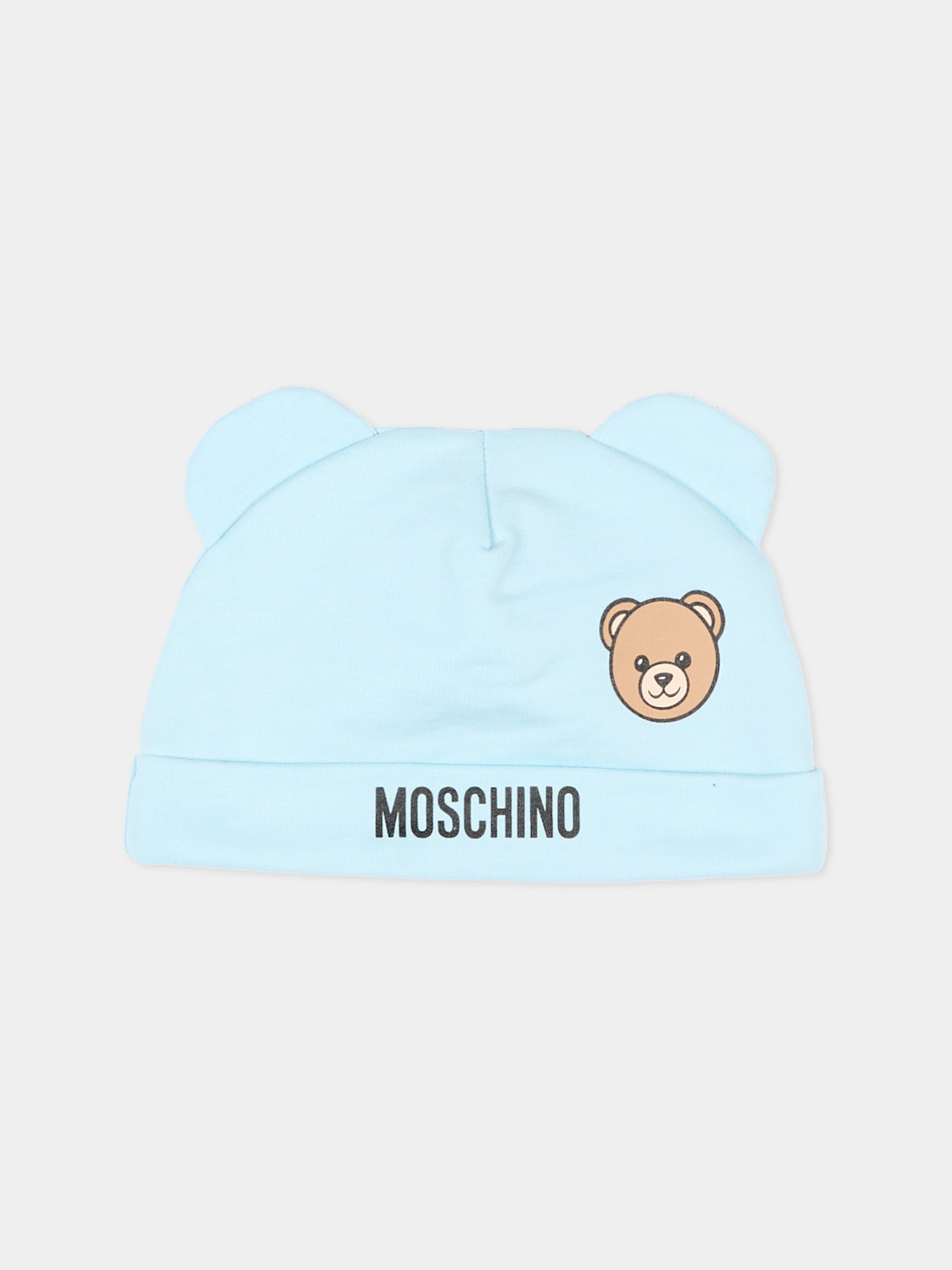 Set tutine celeste per neonato con Teddy Bear,Moschino Kids,MUY097 LCA19 40304