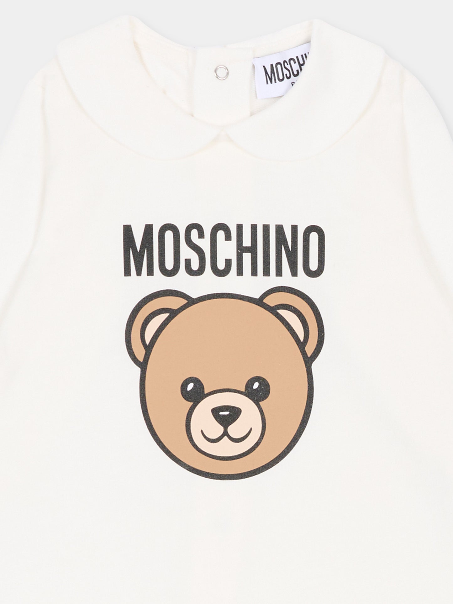 Tutina avorio per neonati con Teddy Bear,Moschino Kids,MUY098 LCA19 10063