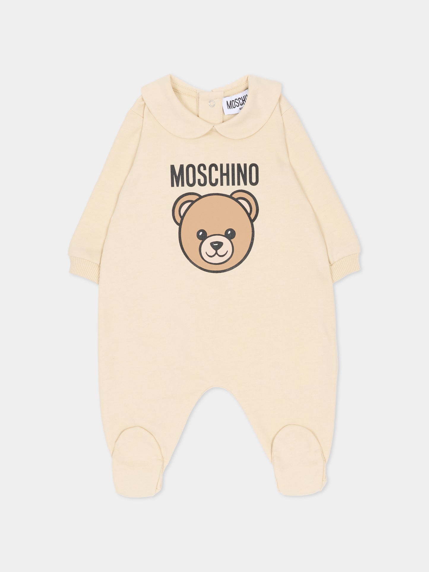 Tutina beige per neonati con Teddy Bear,Moschino Kids,MUY098 LCA19 20404
