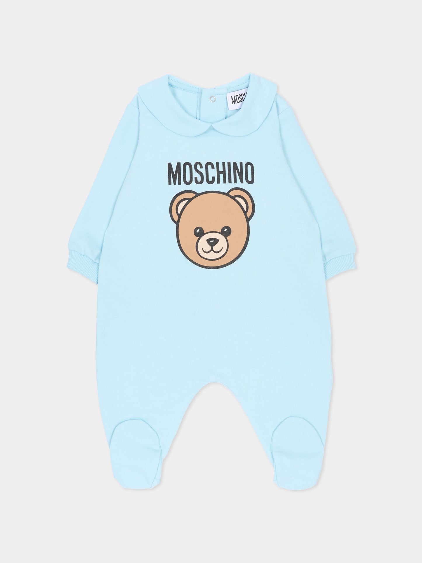 Tutina celeste per neonato con Teddy Bear,Moschino Kids,MUY098 LCA19 40304