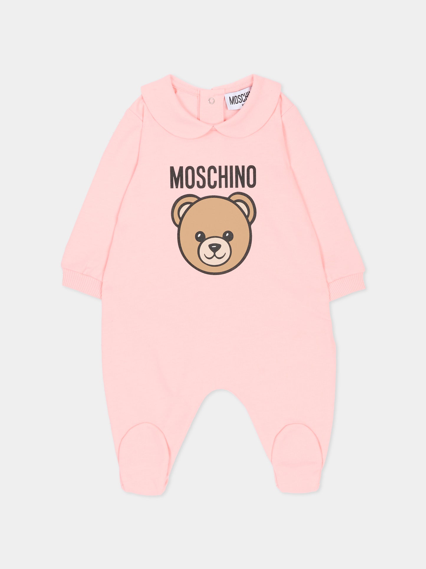 Tutina rosa per neonata con Teddy Bear,Moschino Kids,MUY098 LCA19 50209