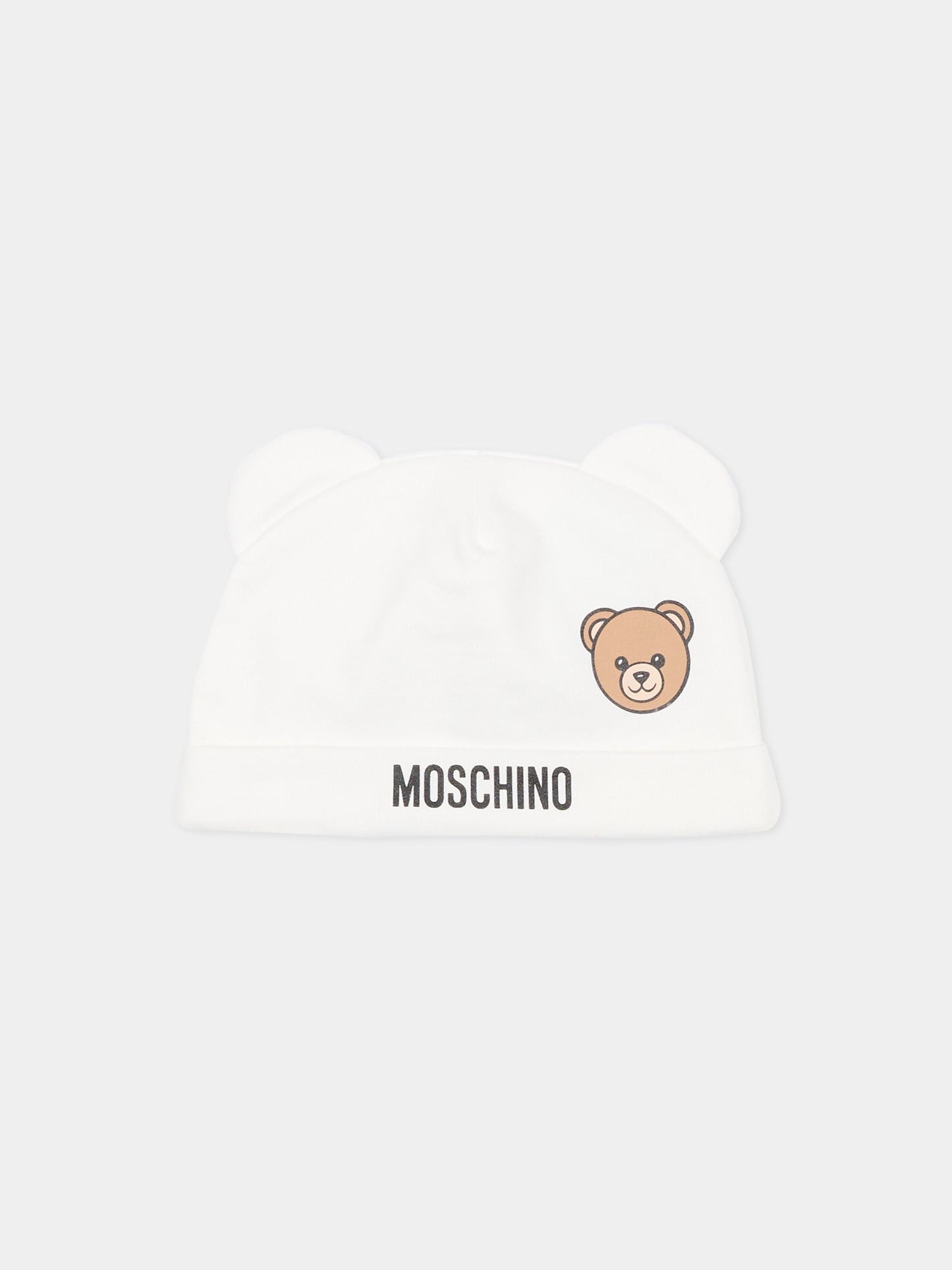 Set accessori avorio per neonati con Teddy Bear,Moschino Kids,MUY099 LCA19 10063