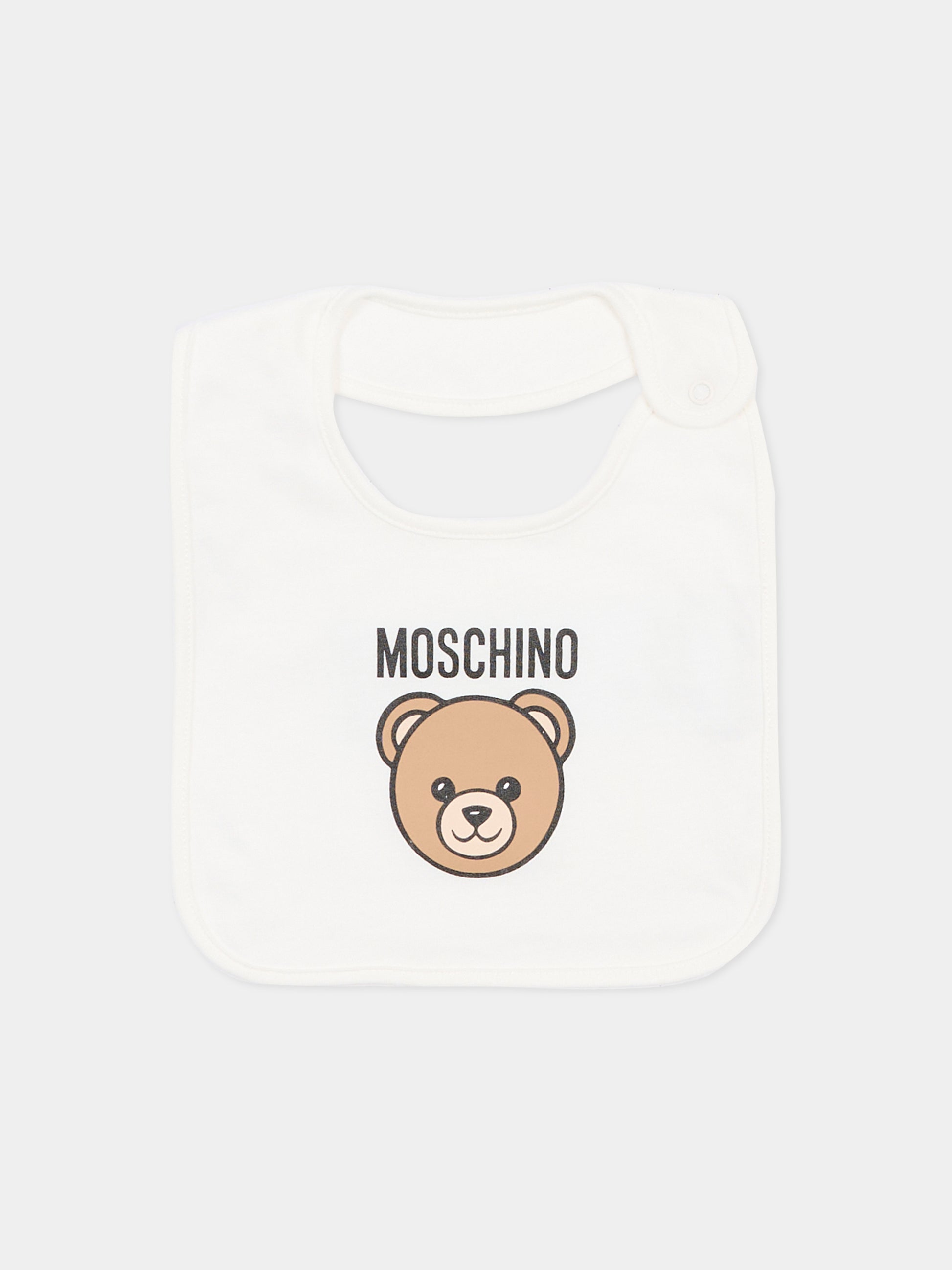 Set accessori avorio per neonati con Teddy Bear,Moschino Kids,MUY099 LCA19 10063