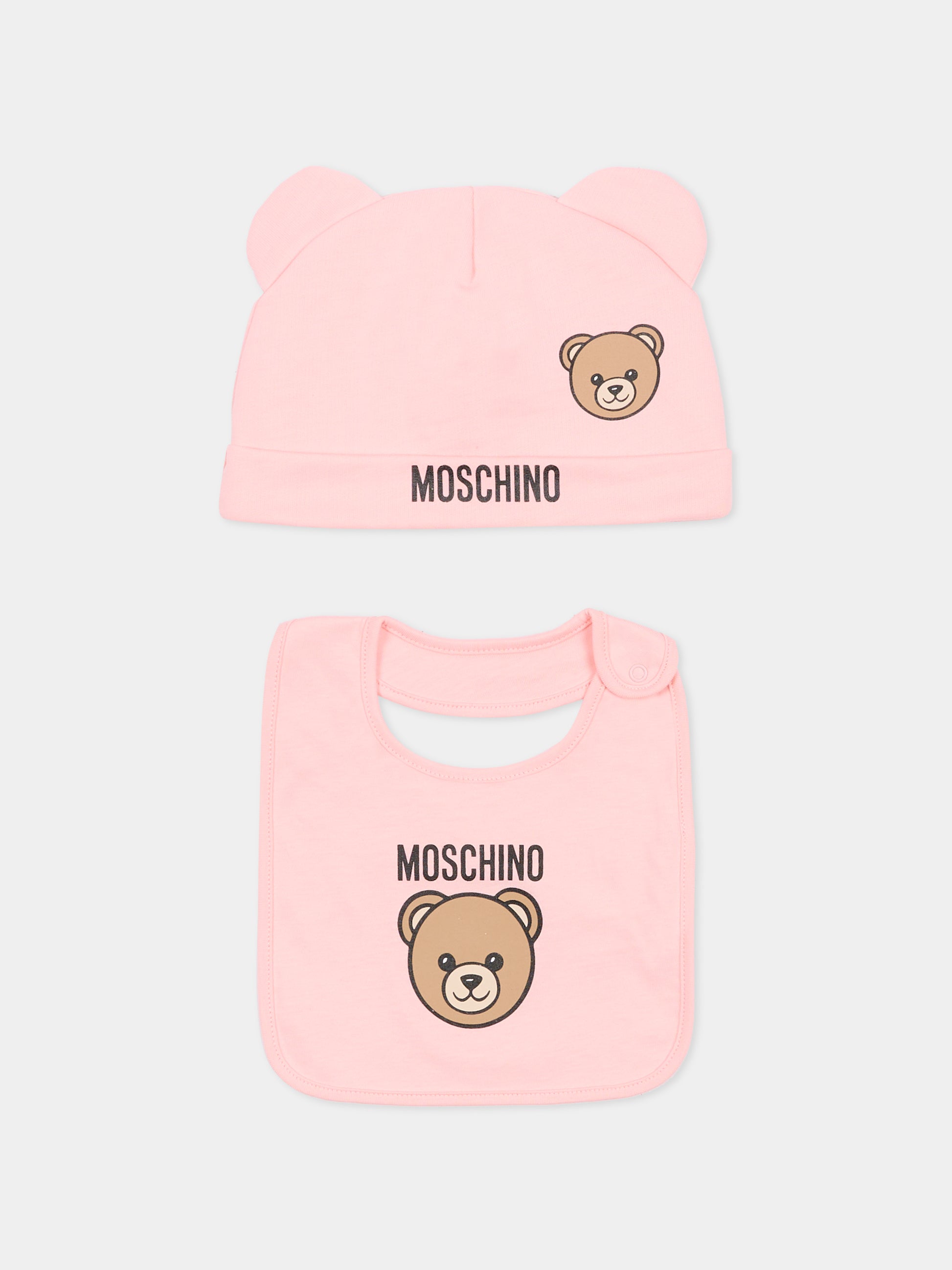 Set accessori rosa per neonata con Teddy Bear,Moschino Kids,MUY099 LCA19 50209