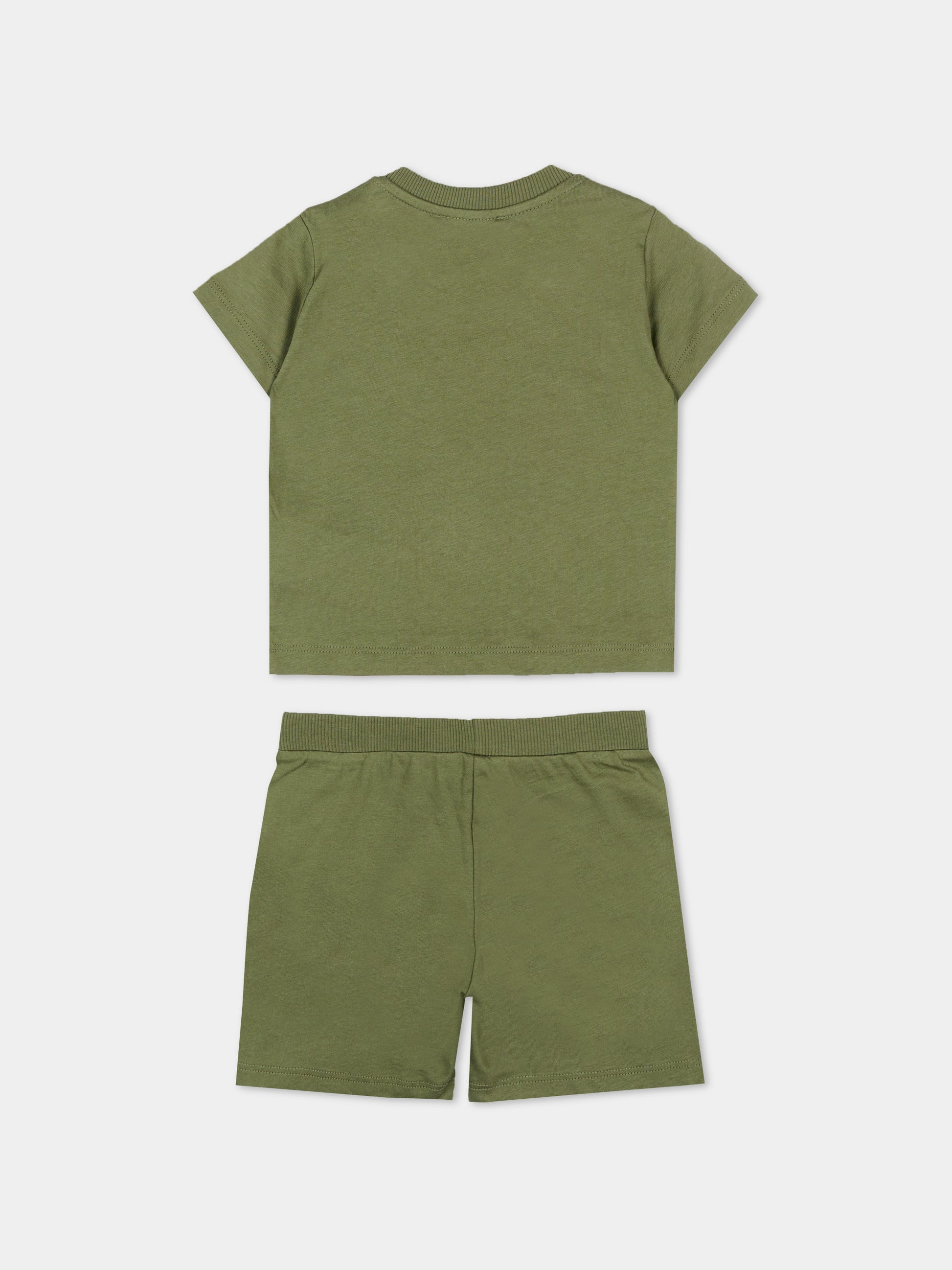 Completo sportivo verde per neonato con Teddy Bear,Moschino Kids,MXG00M LAA17 30037